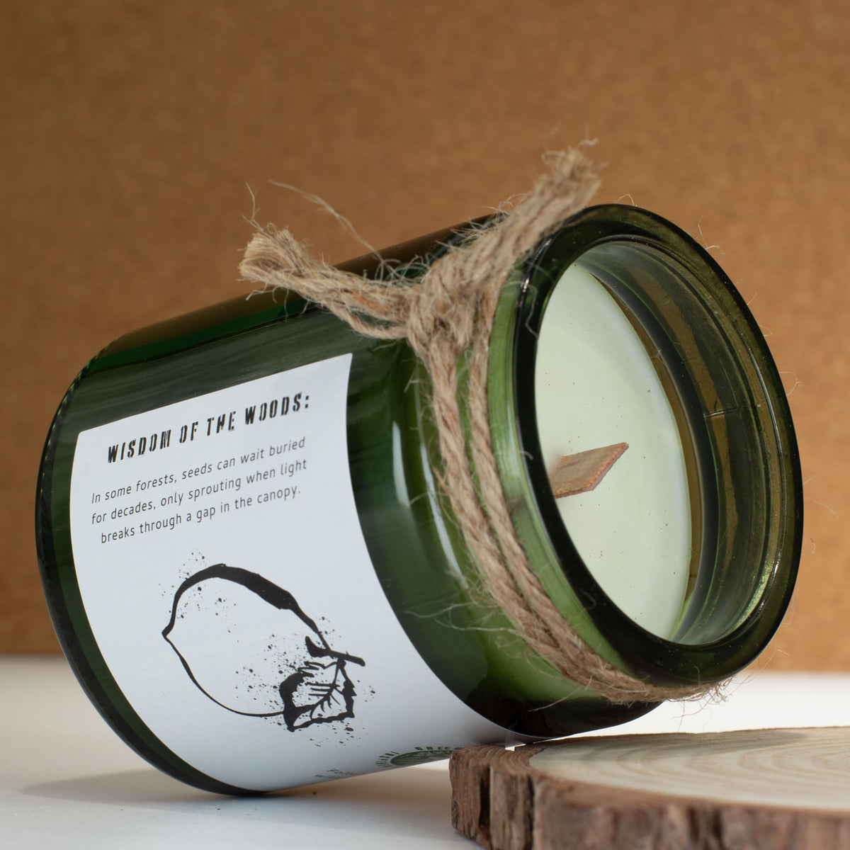 Vela de soja Greenman Cedro y Cítricos con mecha de madera, foto 4