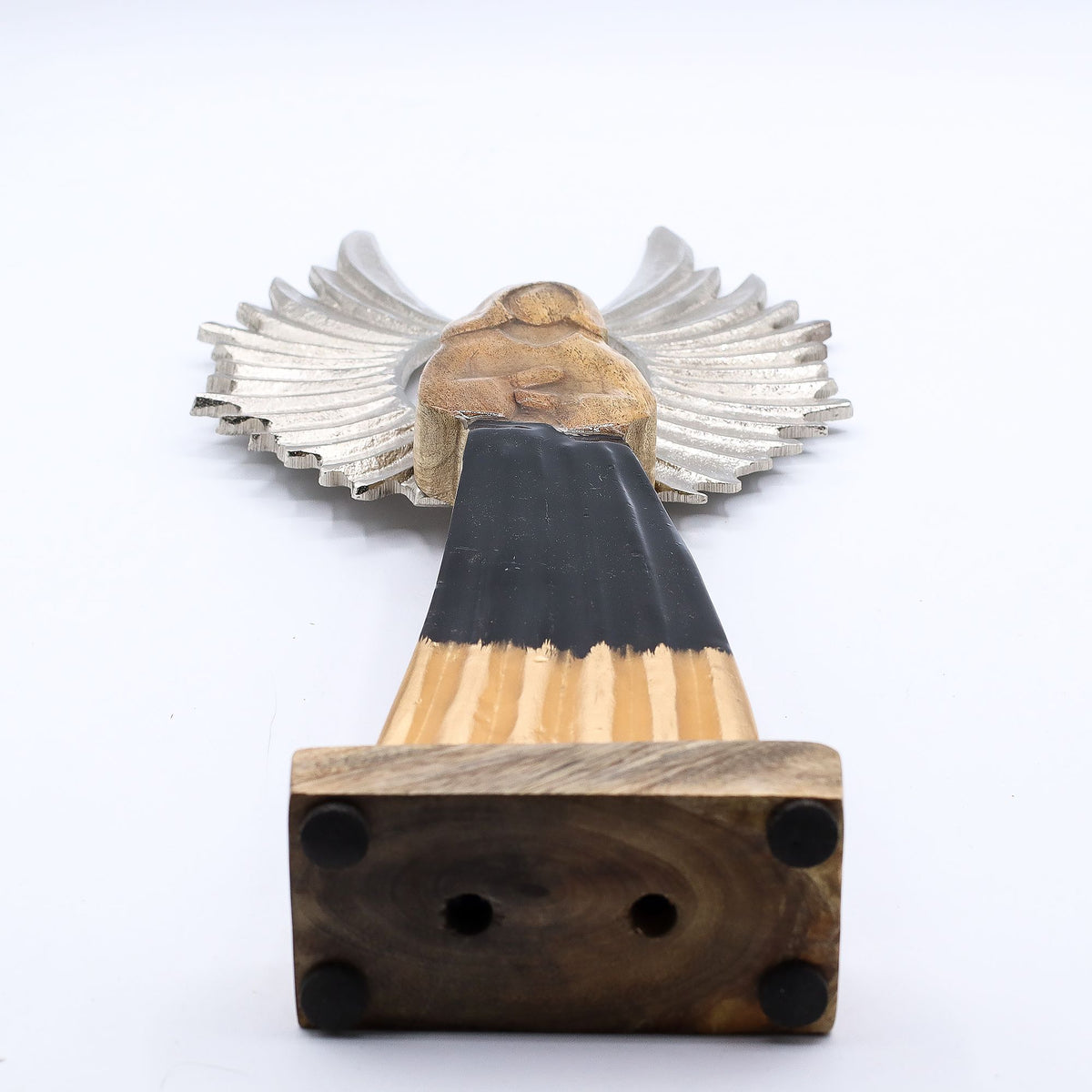 Ángel guardián de madera de mango 40 cm