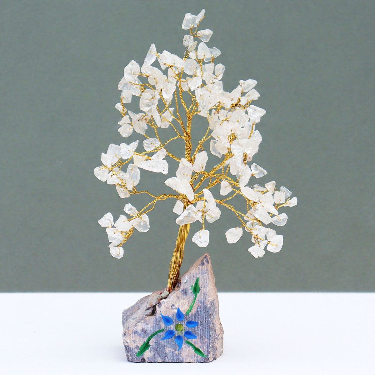 Árbol de gemas indio de cuarzo cristal con 160 piedras