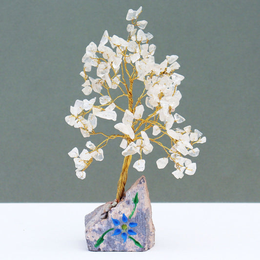 Árbol de gemas indio de cuarzo cristal con 160 piedras