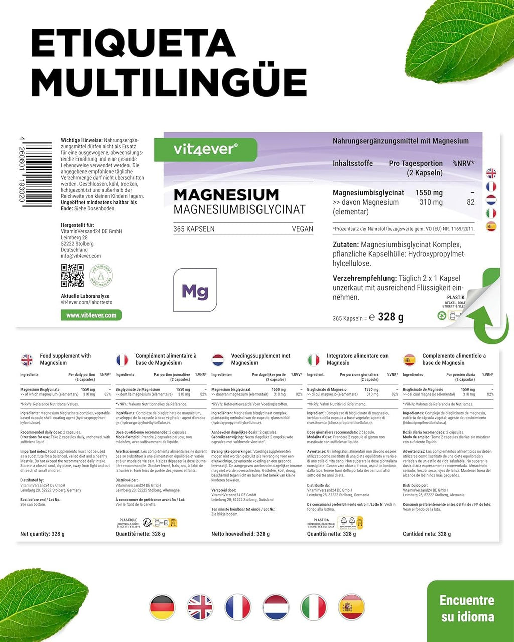 Bisglicinato de Magnesio: Energía y Salud Garantizada - Montber Professional Brand