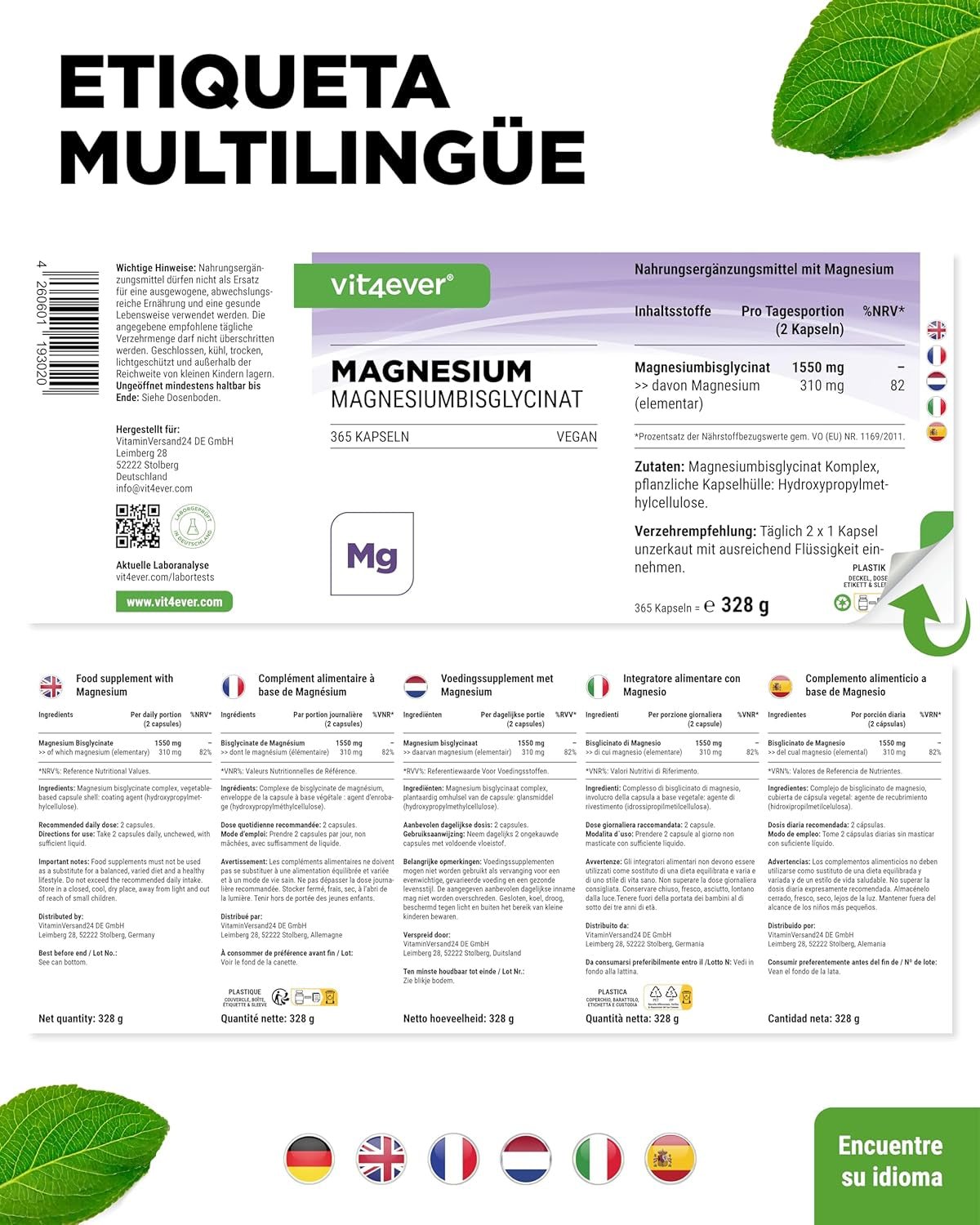 Bisglicinato de Magnesio: Energía y Salud Garantizada - Montber Professional Brand