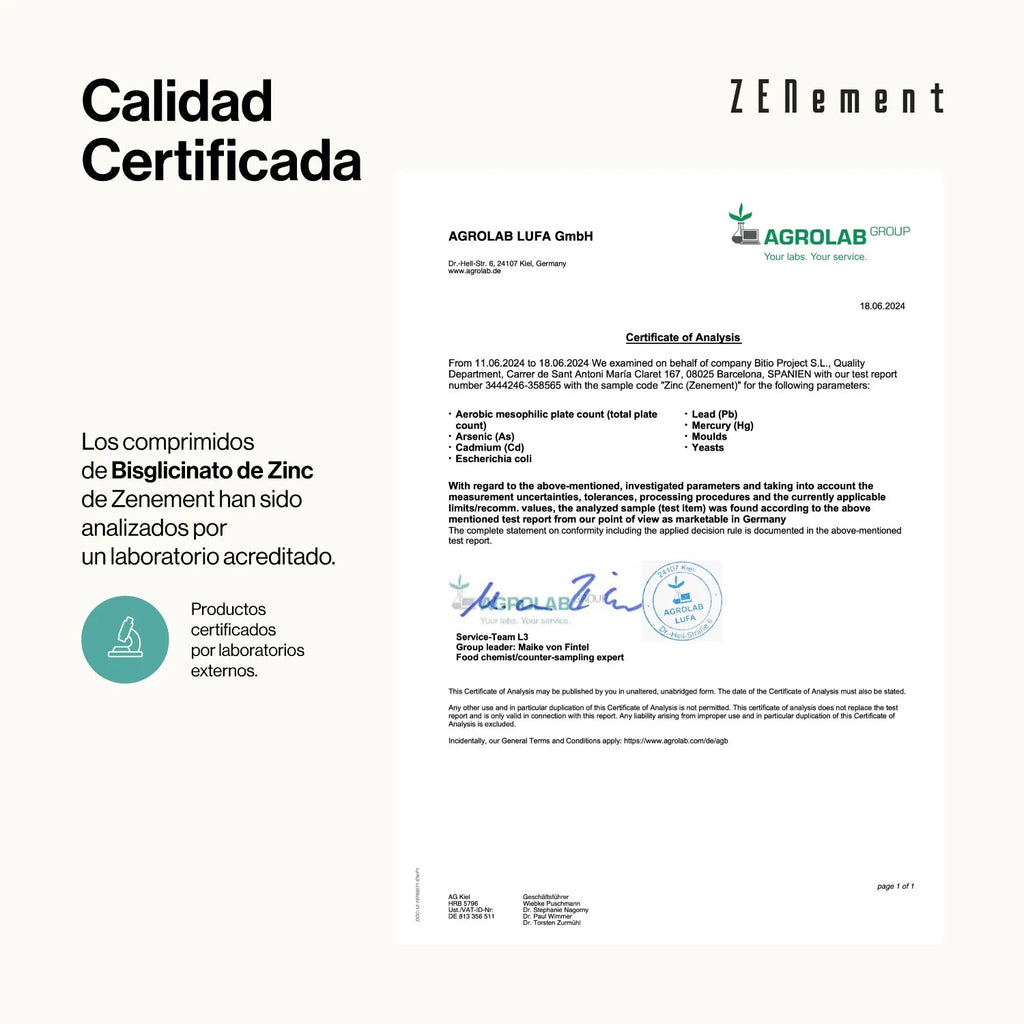 Bisglicinato de Zinc 25 mg - 400 Comprimidos - Montber Professional Brand