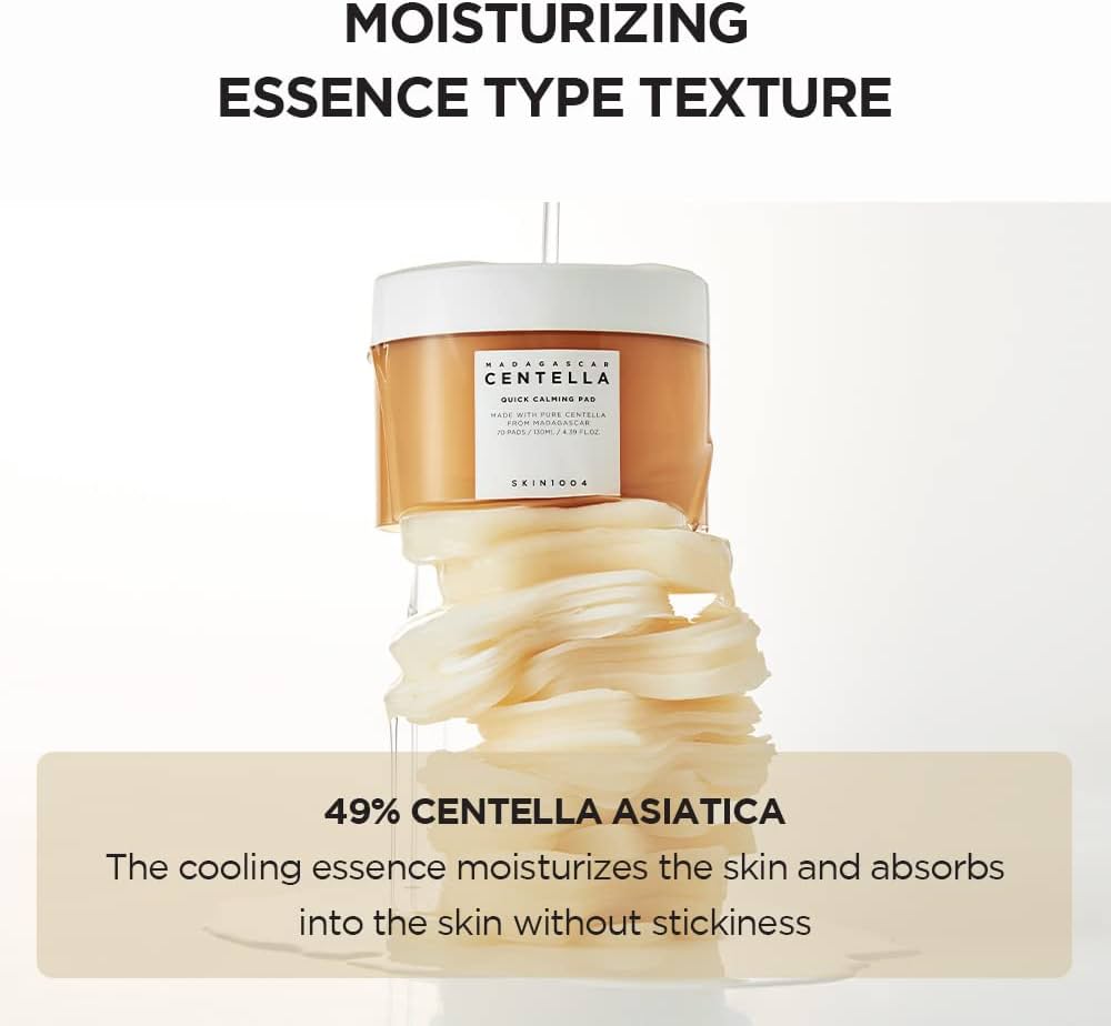 CENTELLA - SKIN1004 Madagascar Centella Quick Calming Pad 70 Pads 130ml - Quick Soothing Effect for Sensitive Skin - Montber Professional Brand