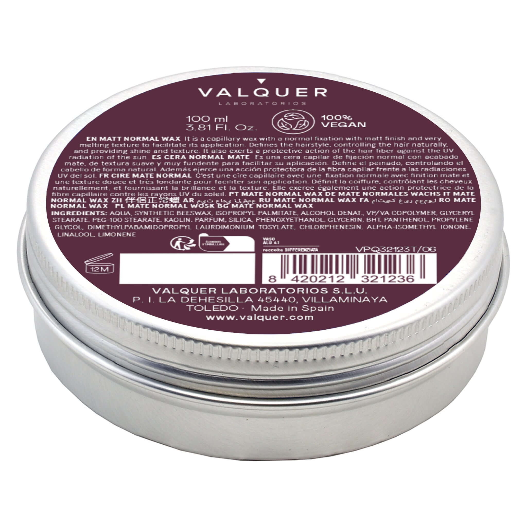 Cera capilar mate normal - 100 ml - Montber Professional Brand