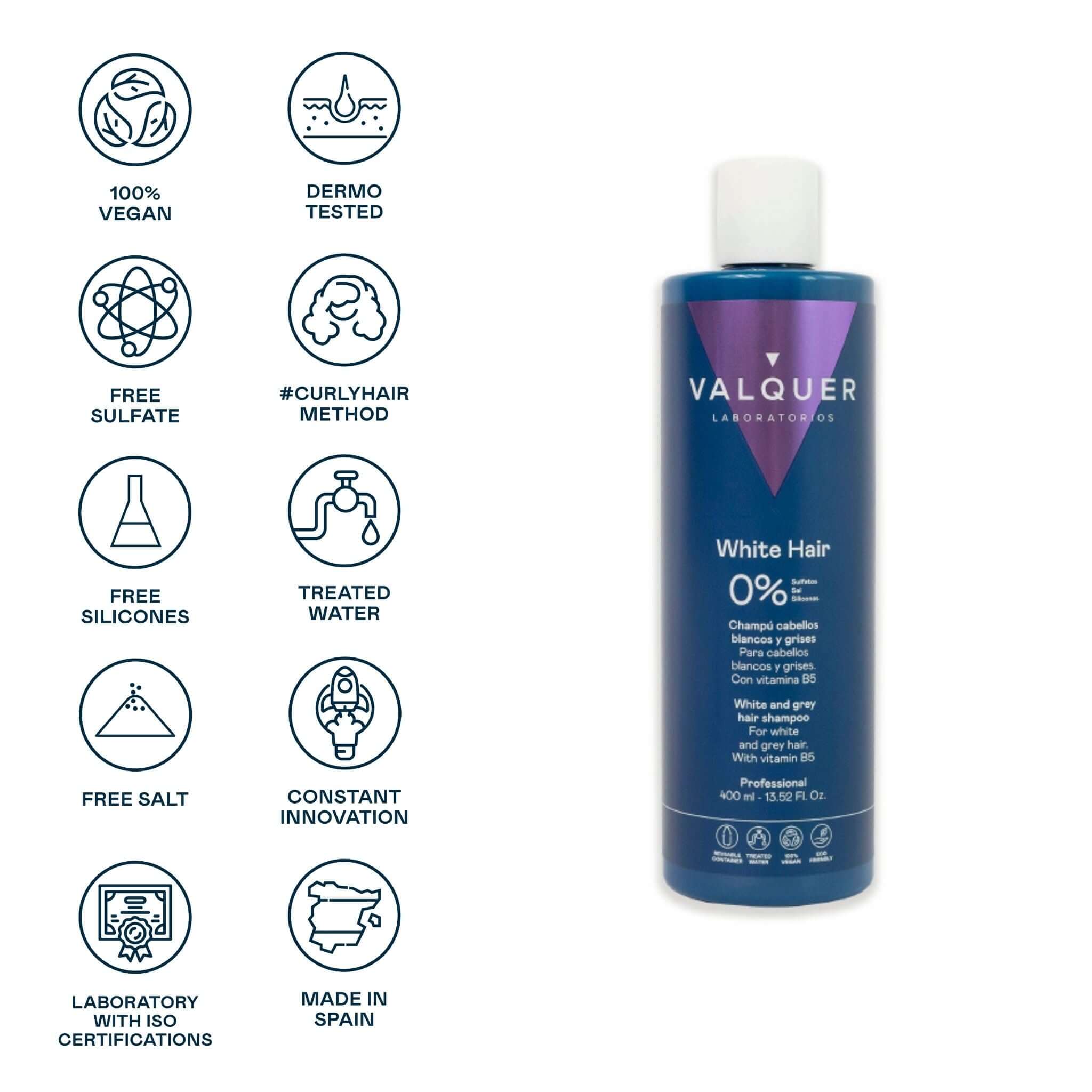 Champú cabello Blanco y Gris - 0% Sin Sulfatos - Montber Professional Brand