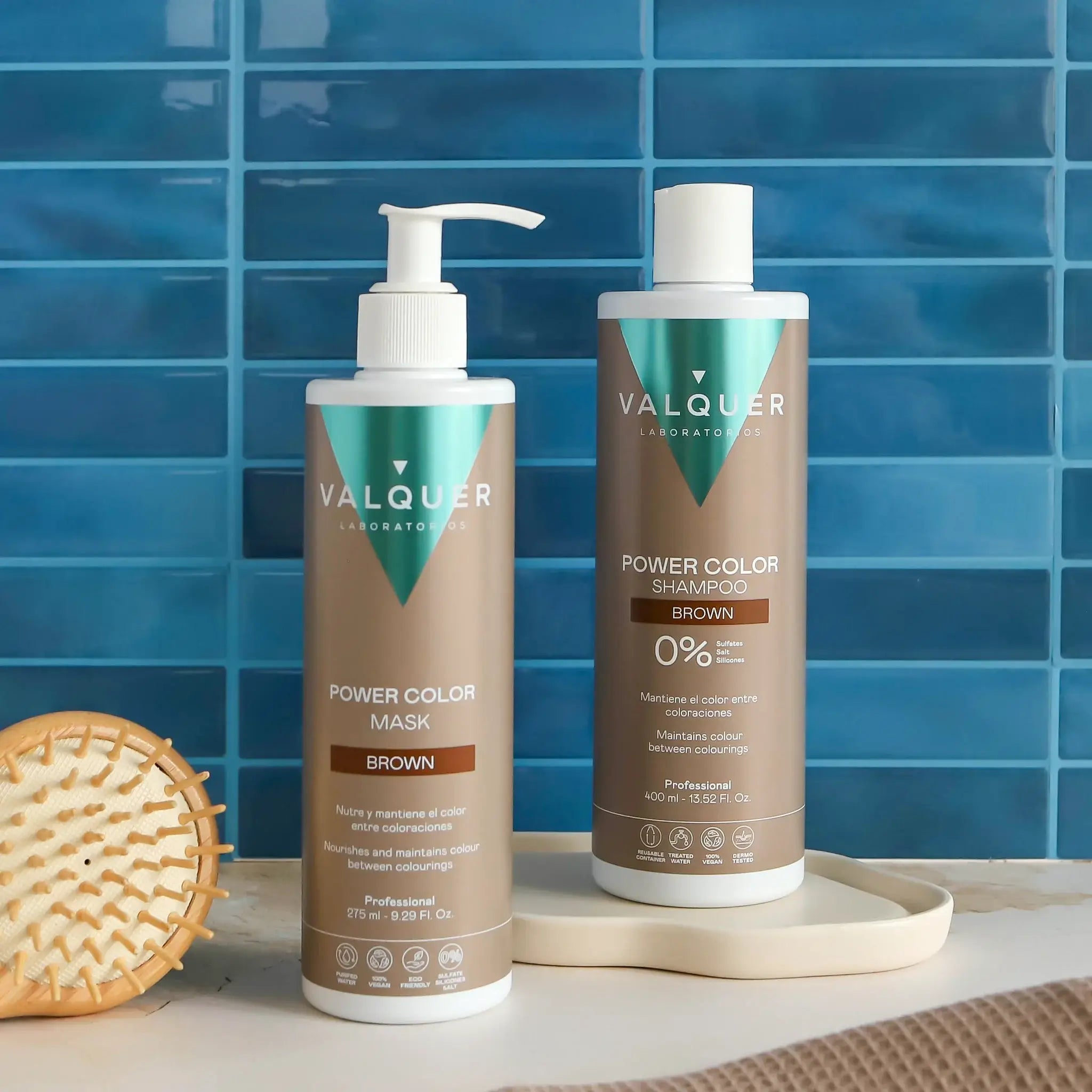 Champú color Castaño - Power Color - 400 ml - Montber Professional Brand