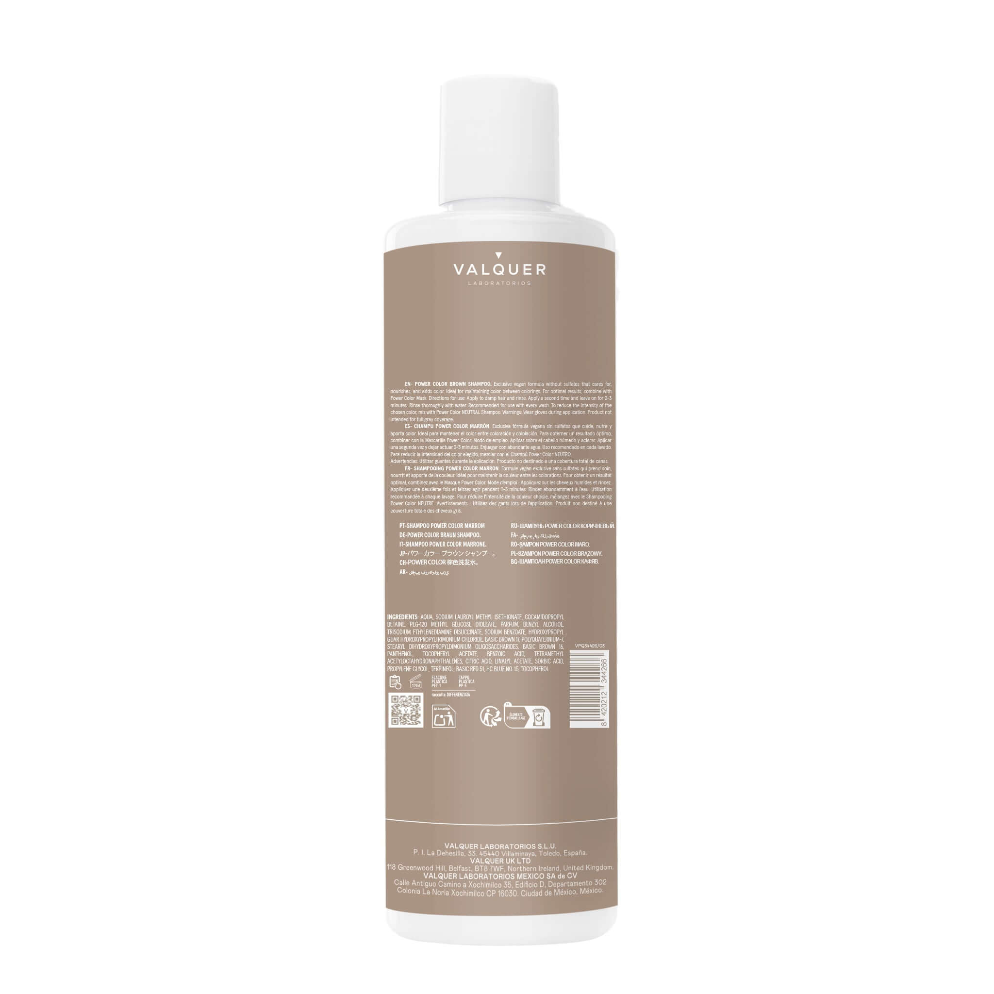 Champú color Castaño - Power Color - 400 ml - Montber Professional Brand