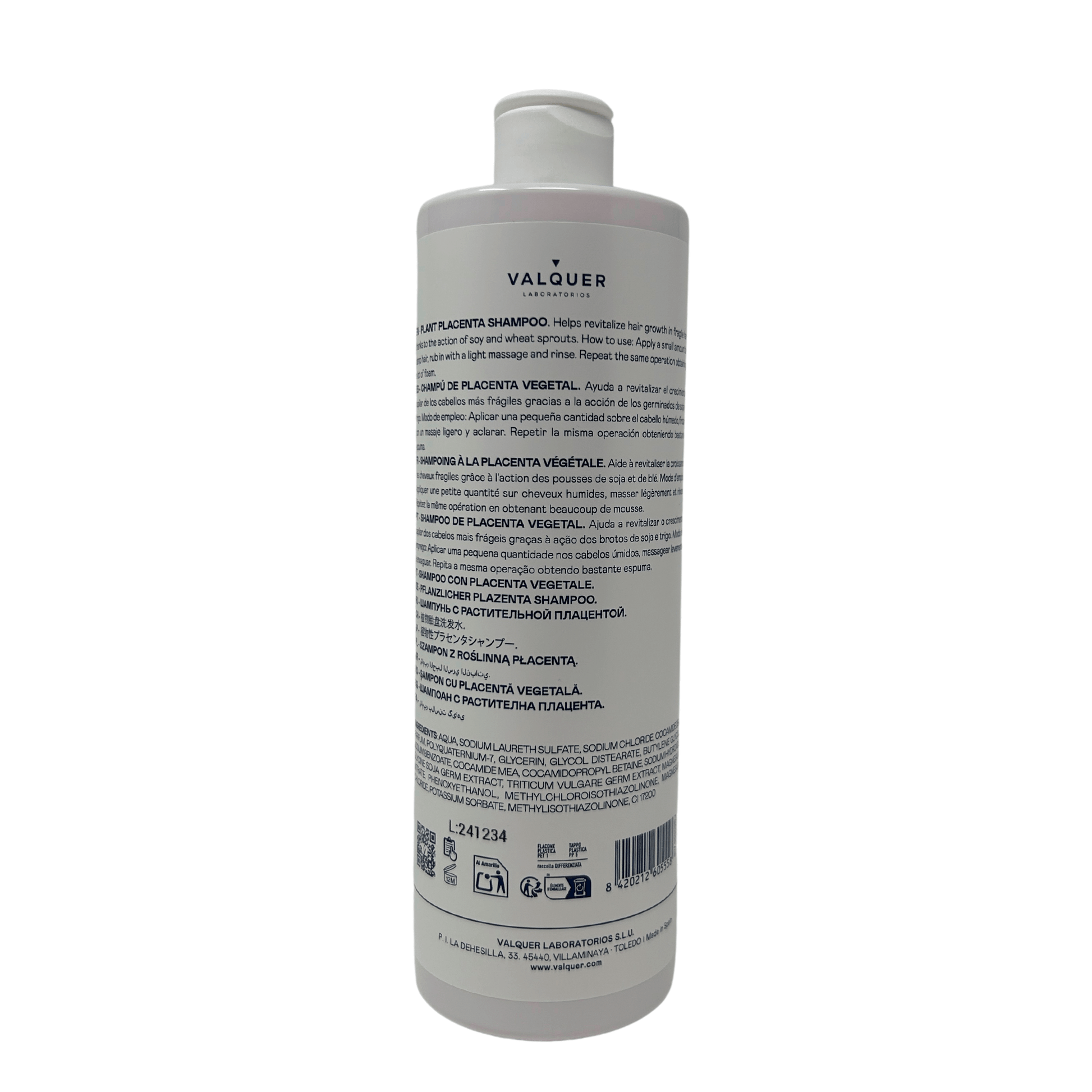 Champú de Placenta Vegetal. Combate: caída, caspa, grasa - 500 ml - Montber Professional Brand