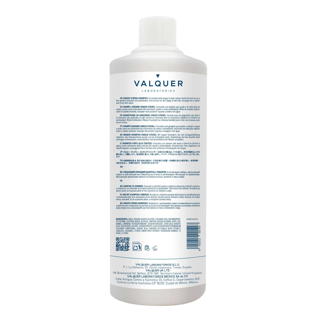 Champú Jengibre Ginger Strong - Anticaspa, Revitalizante y Fortalecedor - 1000 ml - Montber Professional Brand
