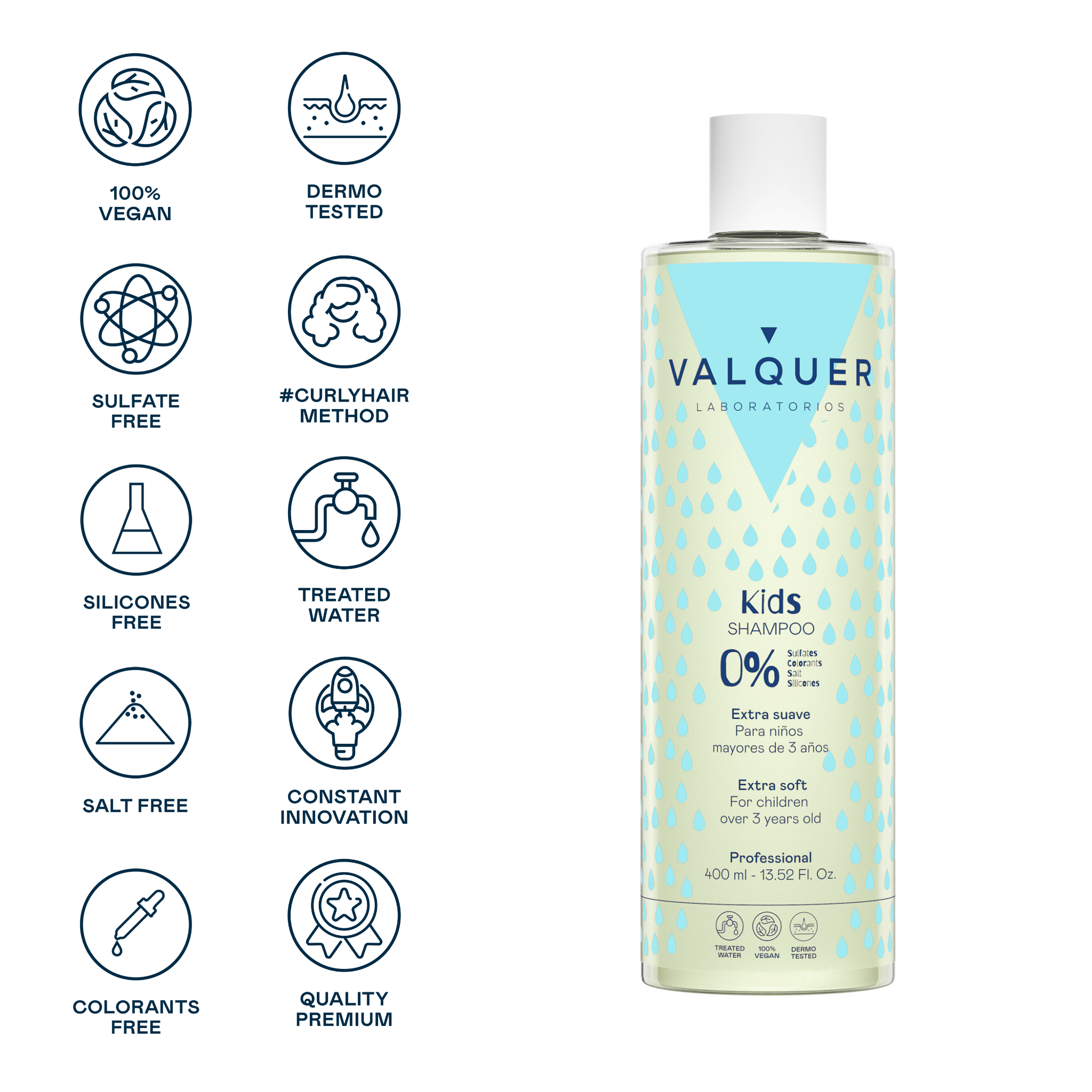 Champú para Niños (extra suave) con ingredientes naturales - 400ml - Montber Professional Brand