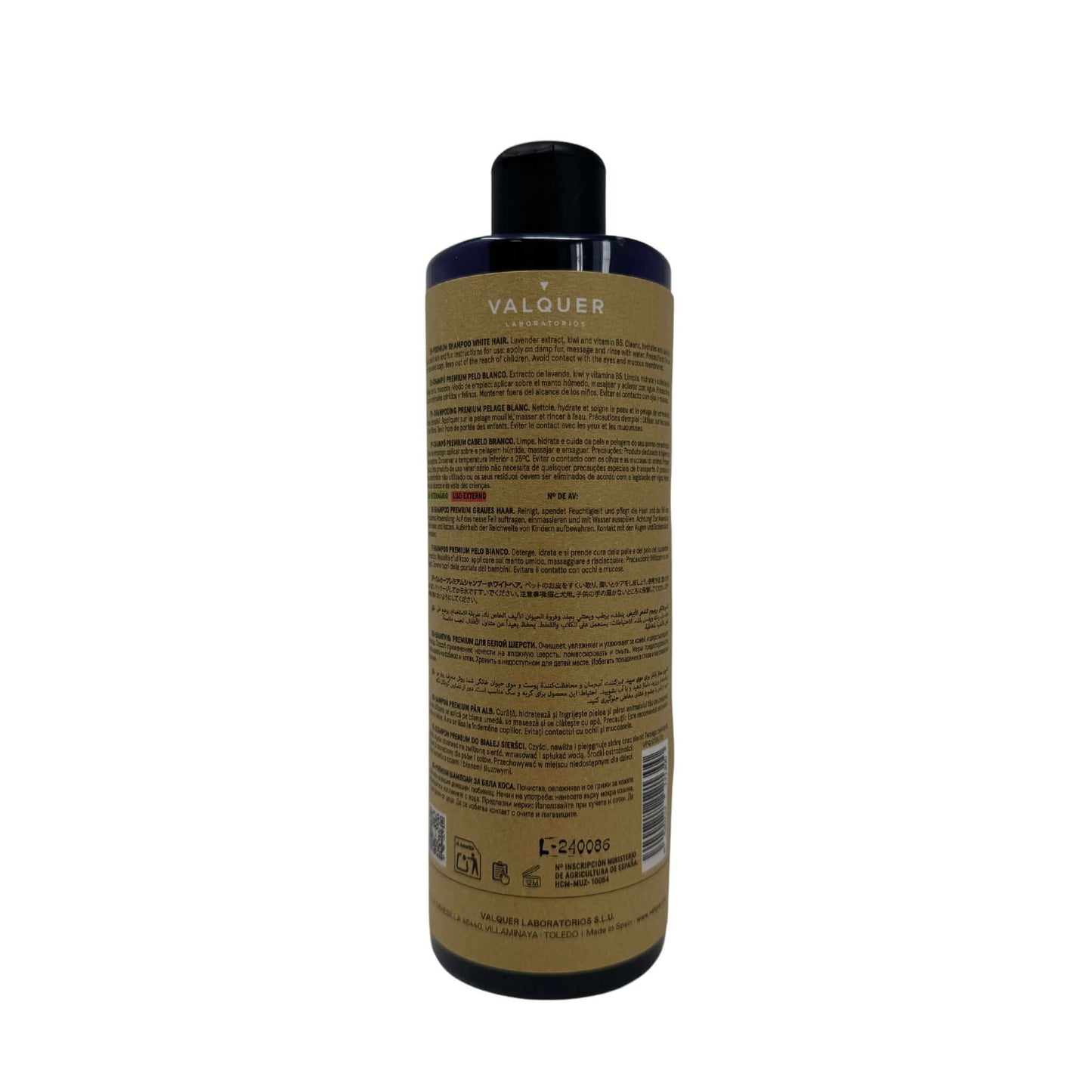 Champú Premium para Mascotas de Pelo Blanco - 400 ml - Montber Professional Brand