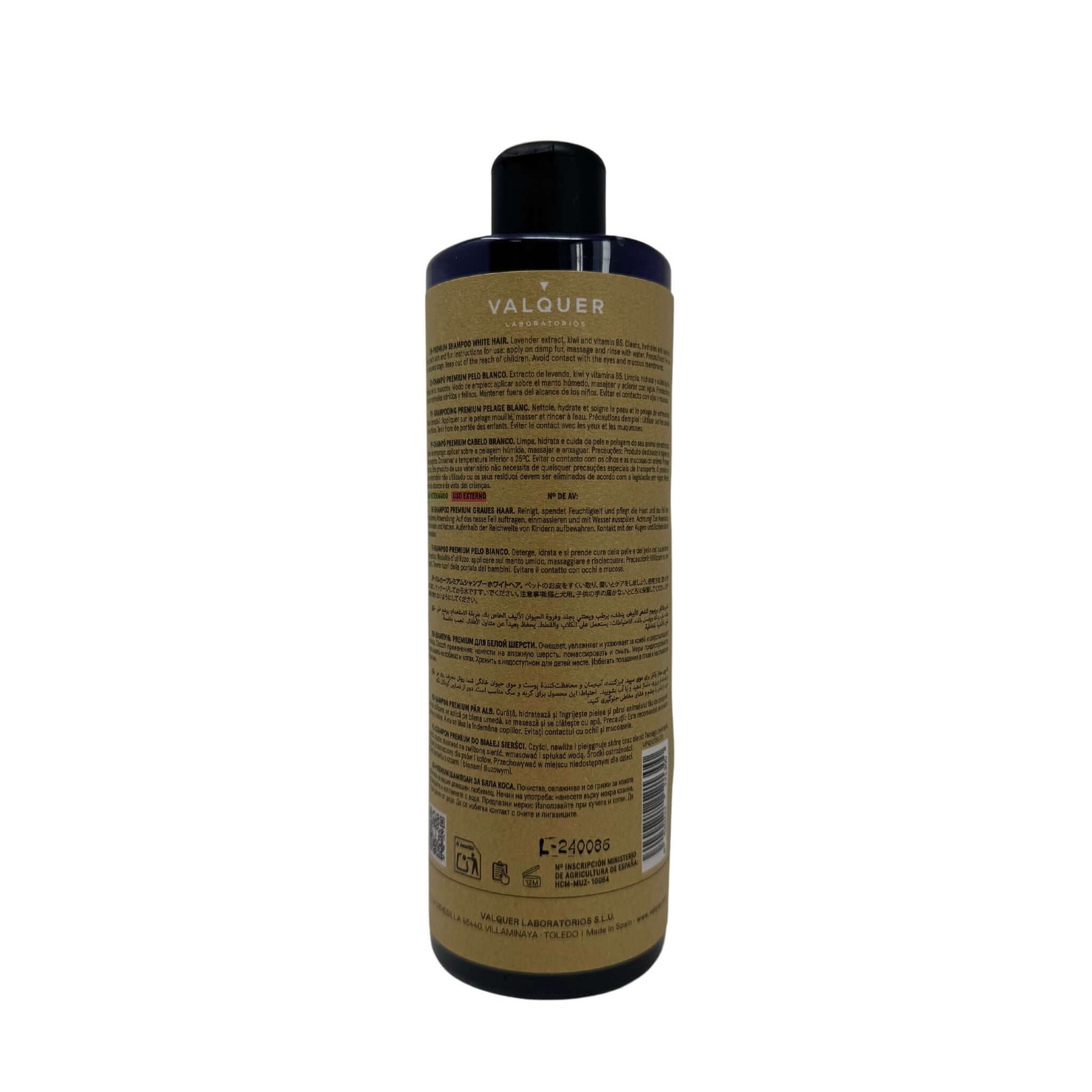 Champú Premium para Mascotas de Pelo Blanco - 400 ml - Montber Professional Brand