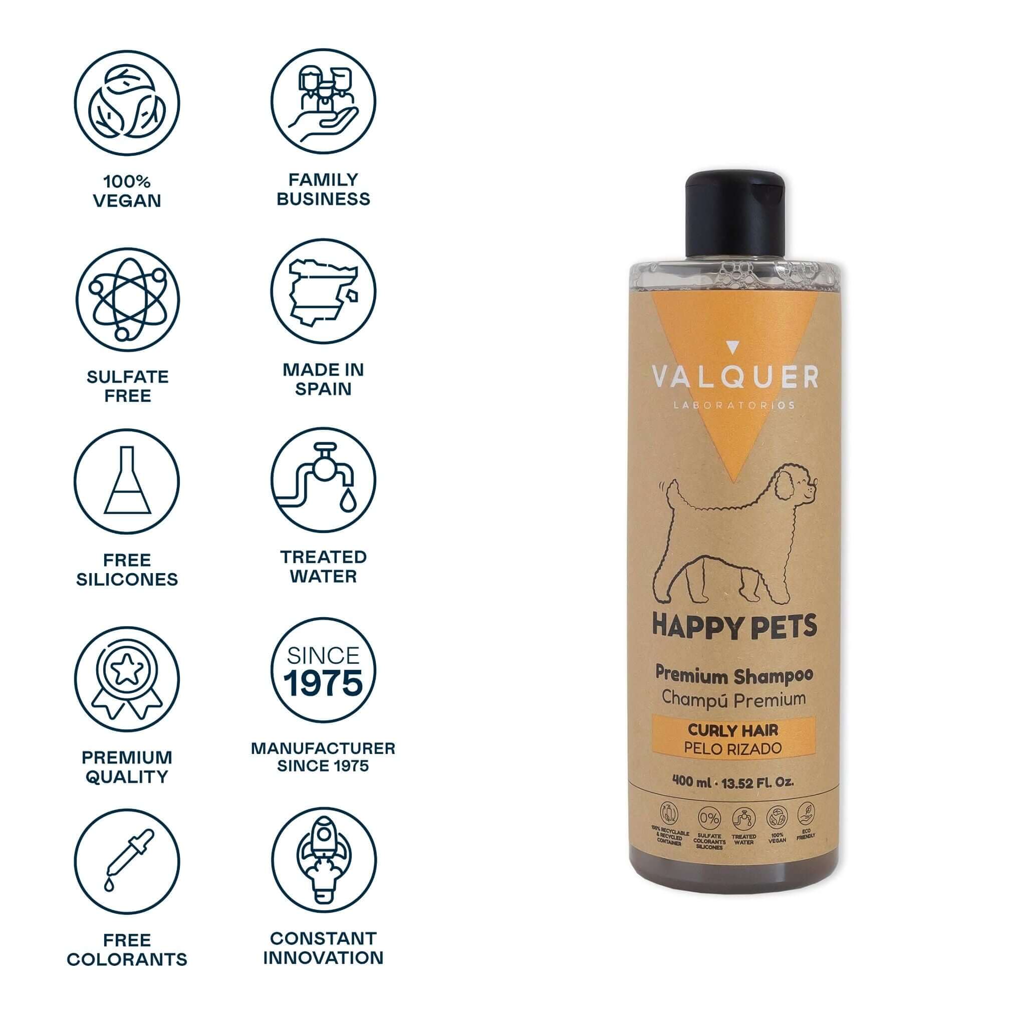 Champú Premium para Mascotas de Pelo Rizado - 400 ml - Montber Professional Brand