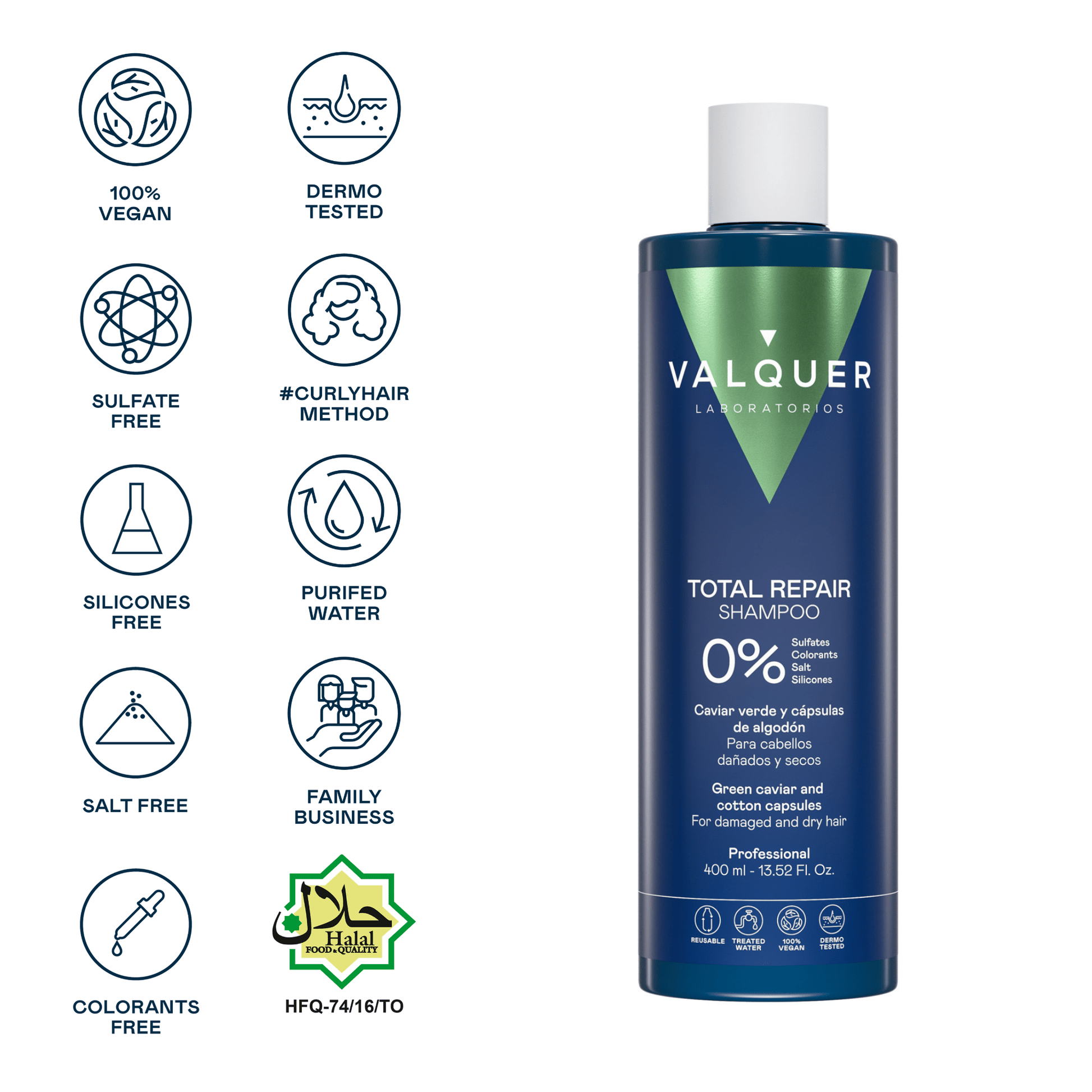 Champú Reparador para cabello dañado - 0% Sin Sulfatos - Montber Professional Brand