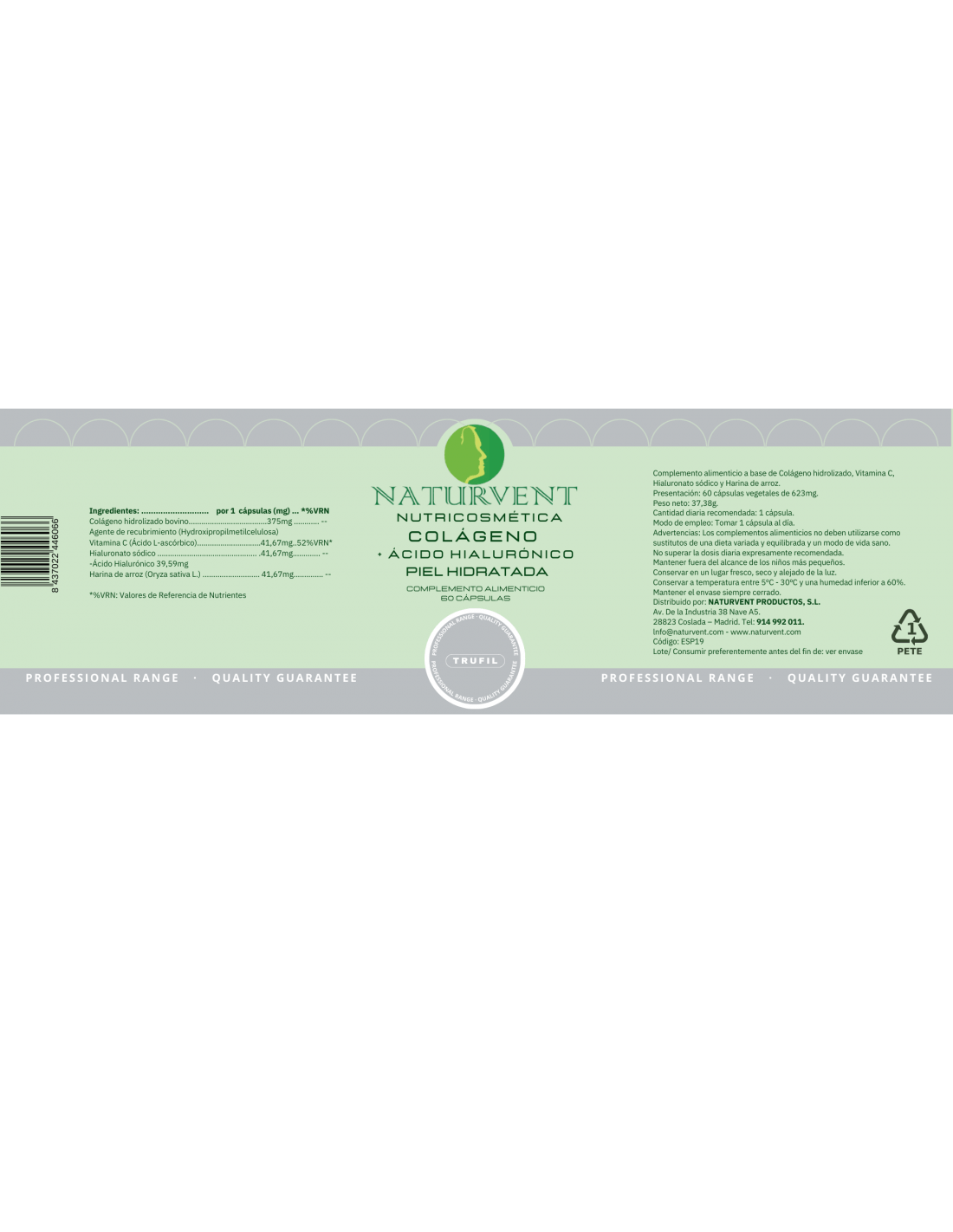 Colágeno Hidrolizado con Ácido Hialurónico y Vitamina C. - Montber Professional Brand