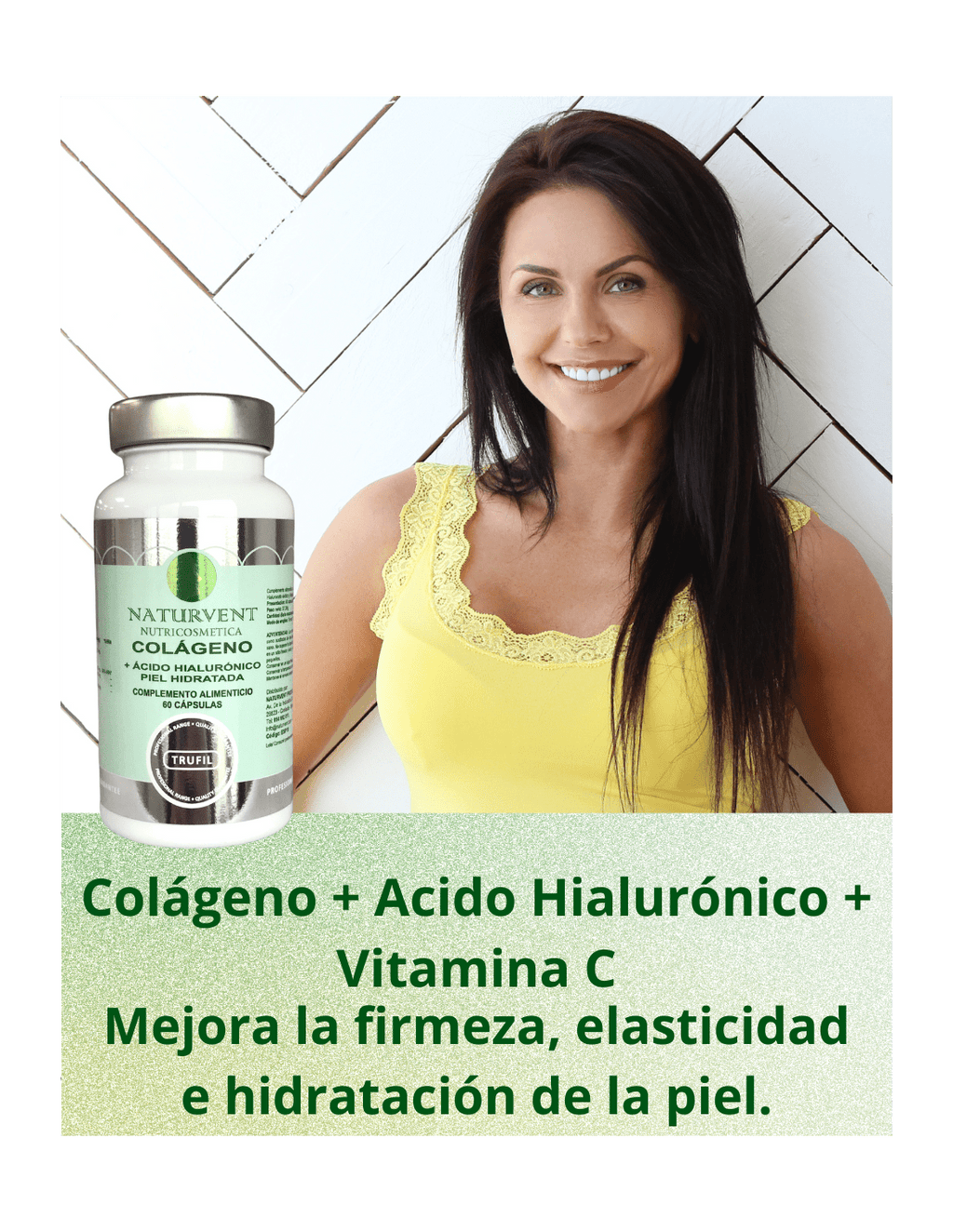 Colágeno Hidrolizado con Ácido Hialurónico y Vitamina C. Piel Hidratada y Tersa. Te ayuda a Disminuir Arrugas. 60 Cápsulas - Montber Professional Brand
