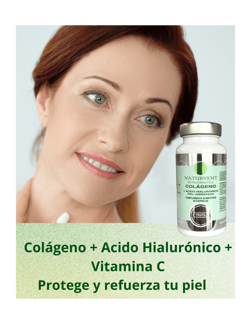Colágeno Hidrolizado con Ácido Hialurónico y Vitamina C. Piel Hidratada y Tersa. Te ayuda a Disminuir Arrugas. 60 Cápsulas - Montber Professional Brand