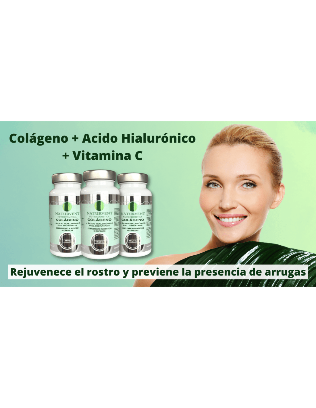Colágeno Hidrolizado con Ácido Hialurónico y Vitamina C. Piel Hidratada y Tersa. Te ayuda a Disminuir Arrugas. 60 Cápsulas - Montber Professional Brand