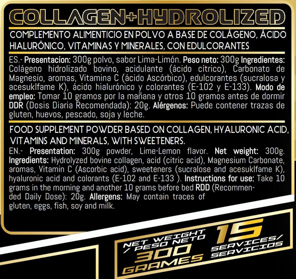 COLÁGENO HIDROLIZADO+ÁCIDO HIALURÓNICO+MAGNESIO+VITAMINA C GP NUTRITION