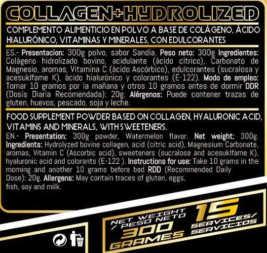 COLÁGENO HIDROLIZADO+ÁCIDO HIALURÓNICO+MAGNESIO+VITAMINA C GP NUTRITION