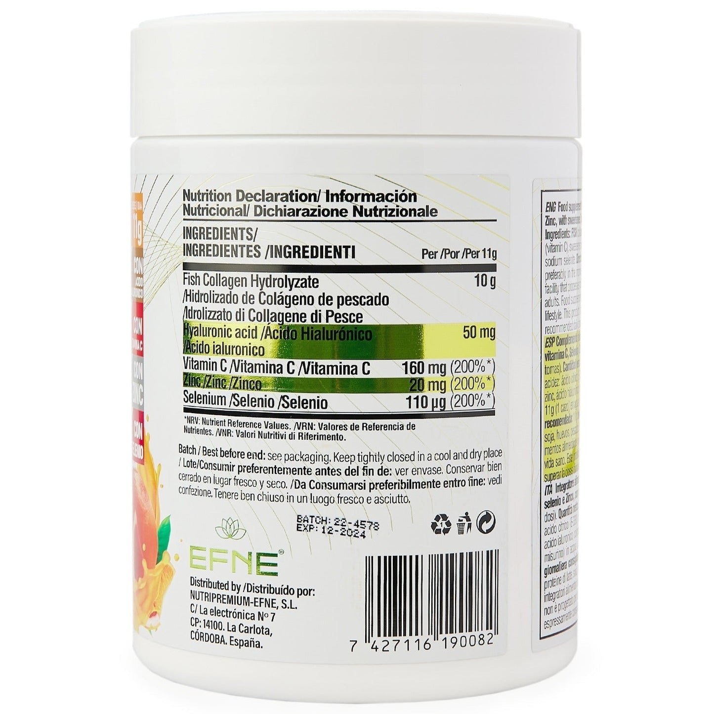 Colágeno Marino Hidrolizado EFNE – Con Ácido Hialurónico y Vitaminas