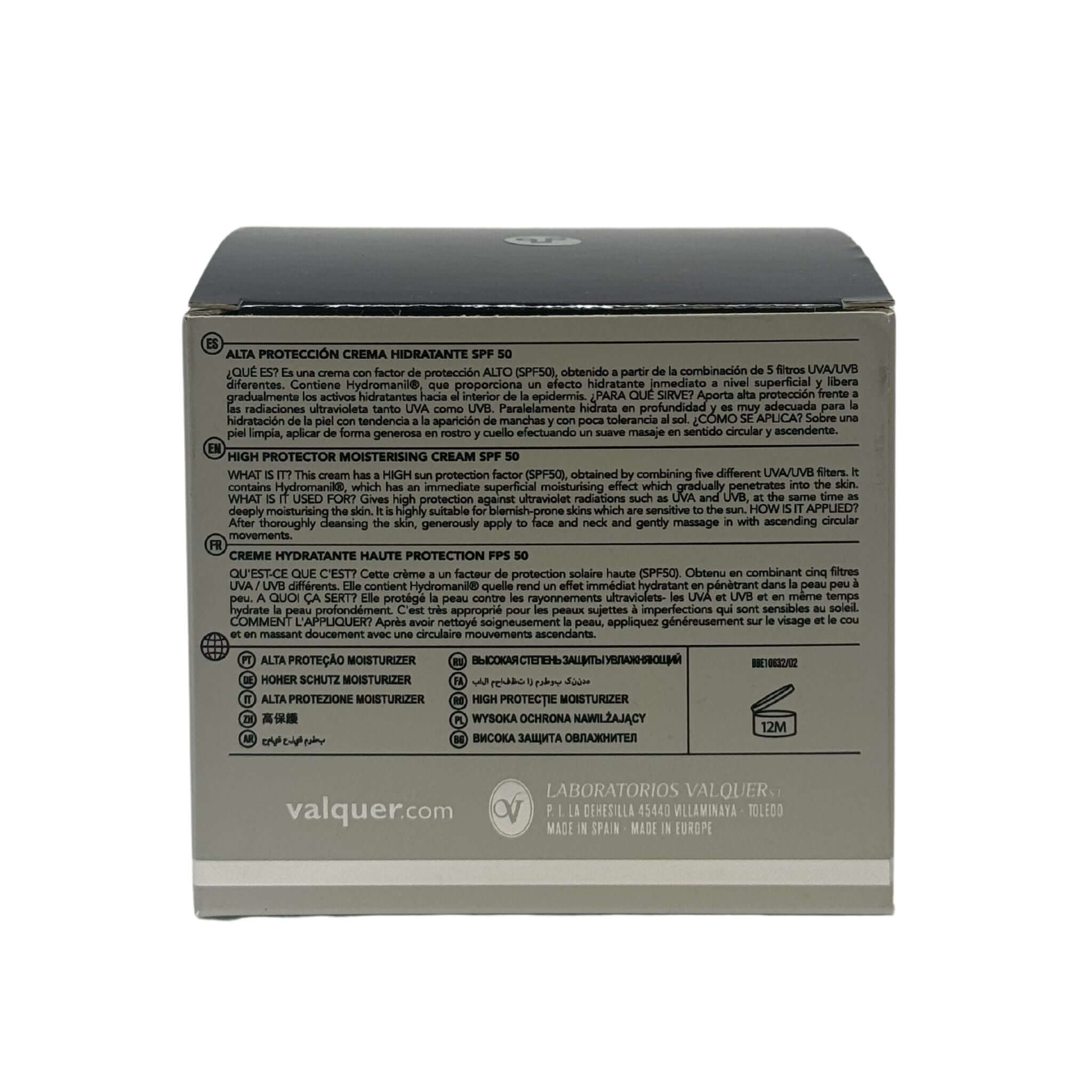 Crema Hidratante con Alta Protección Solar SPF 50 – UVA/UVB + Hydromanil® - 50 ml - Montber Professional Brand