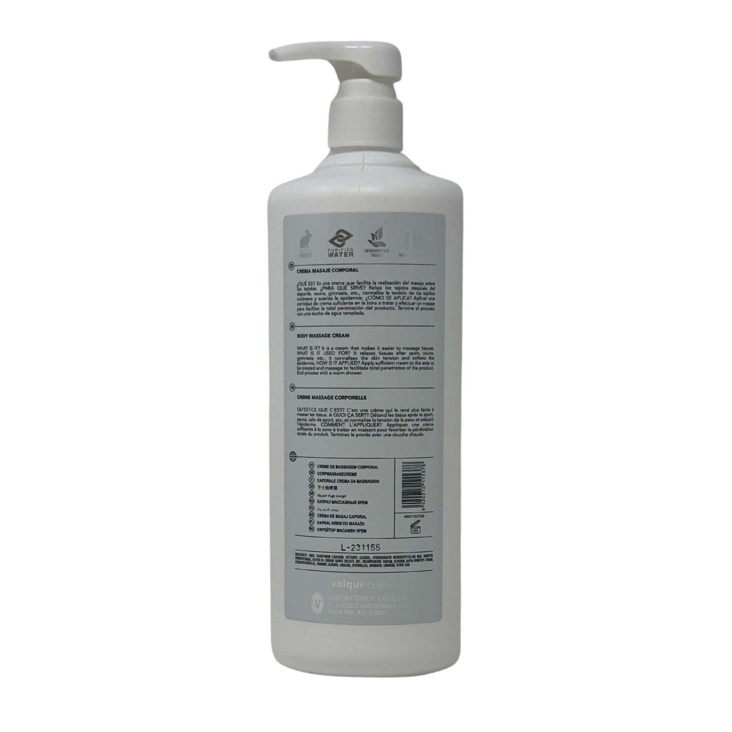 Crema masaje corporal - 1000 ml - Montber Professional Brand
