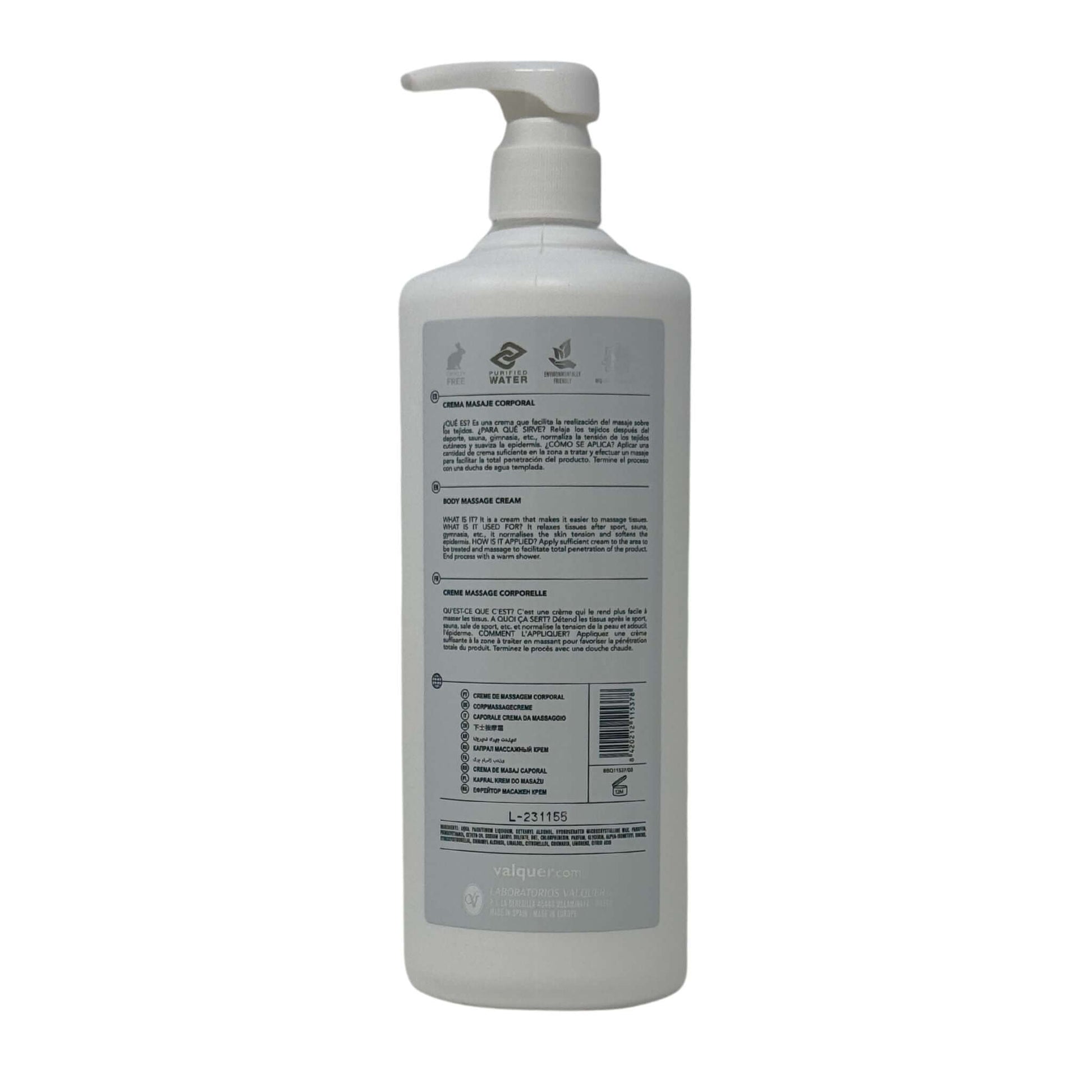 Crema masaje corporal - 1000 ml - Montber Professional Brand