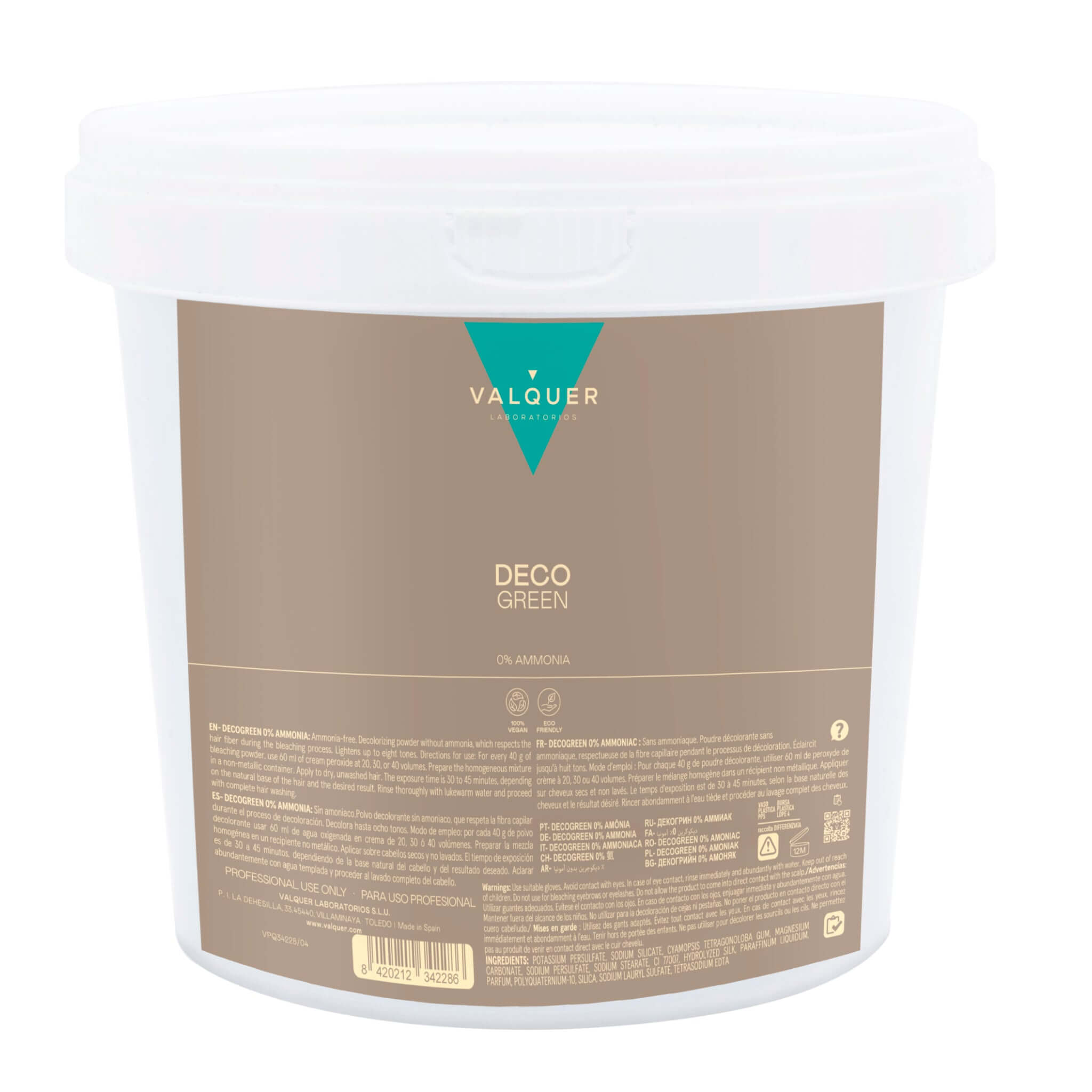 Decolorante SIN amoniaco - Polvos Decogreen 0% - 1000 g - Montber Professional Brand