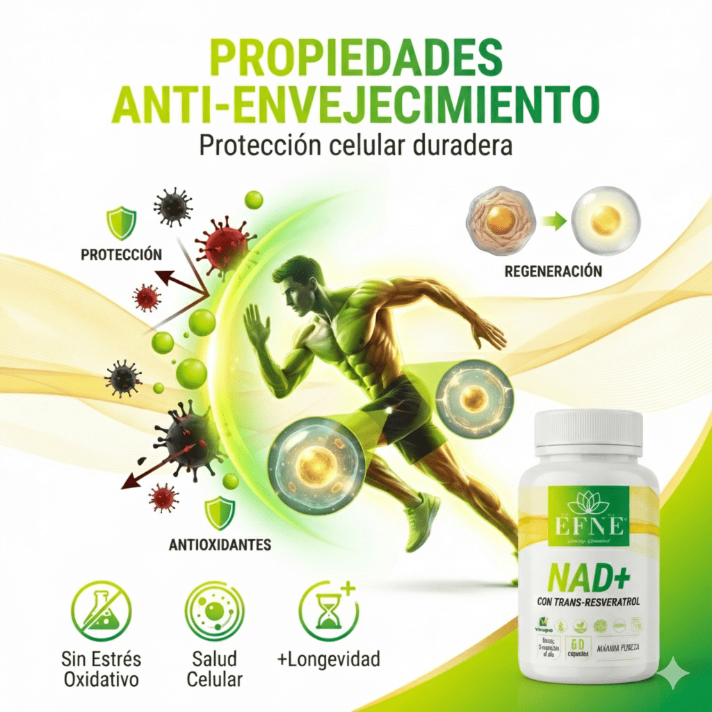 EFNE NAD con Trans - Resveratrol: El Activador de Longevidad para Quienes Viven al Máximo después de los 40