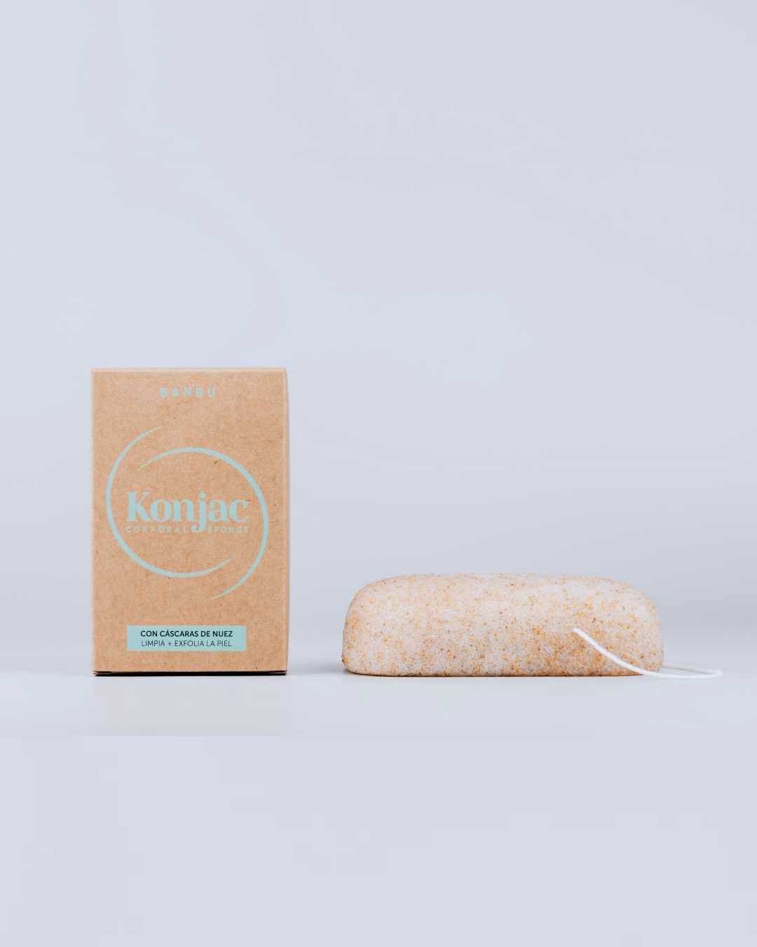 Esponja Konjac Corporal Exfoliante con Nuez - Montber Professional Brand