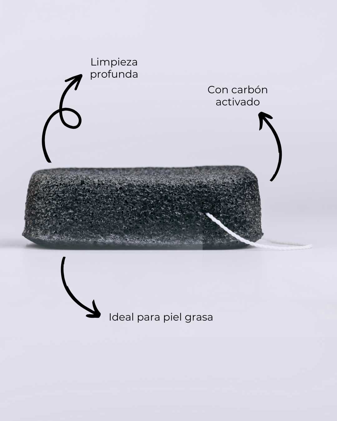 Esponja Konjac Corporal Piel Grasa con Carbón - Montber Professional Brand