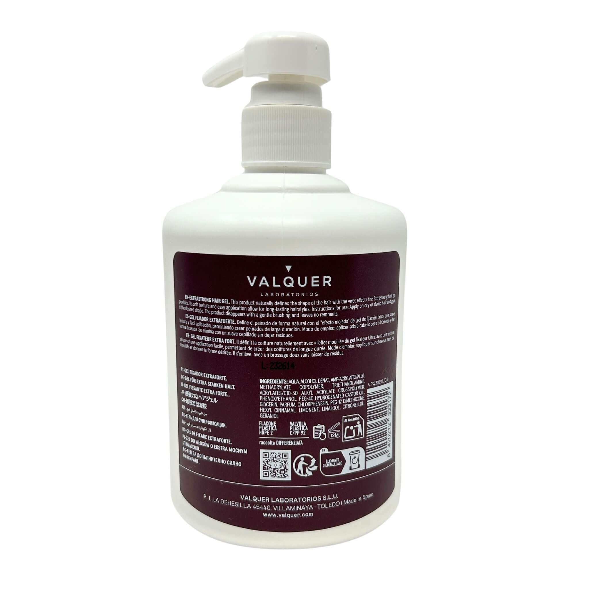 Gel capilar fijador extrafuerte - 500 ml - Montber Professional Brand