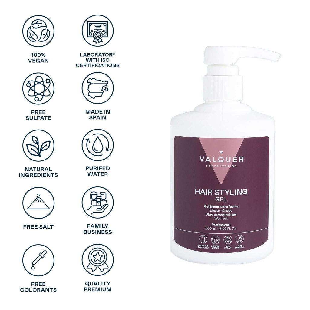 Gel capilar fijador ultrafuerte - 500 ml - Montber Professional Brand