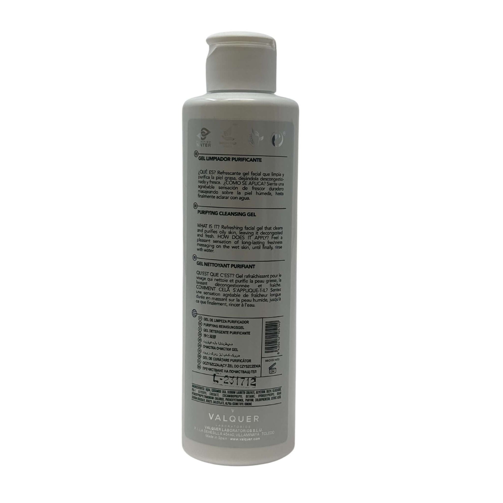 Gel Limpiador Facial Purificante – Control de Brillos y Poros para Piel Grasa - 200 ml - Montber Professional Brand