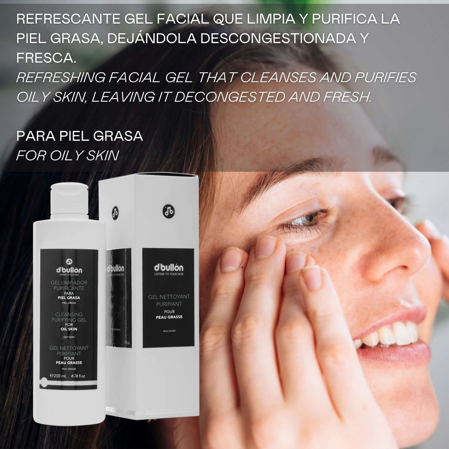 Gel Limpiador Facial Purificante – Control de Brillos y Poros para Piel Grasa - 200 ml - Montber Professional Brand