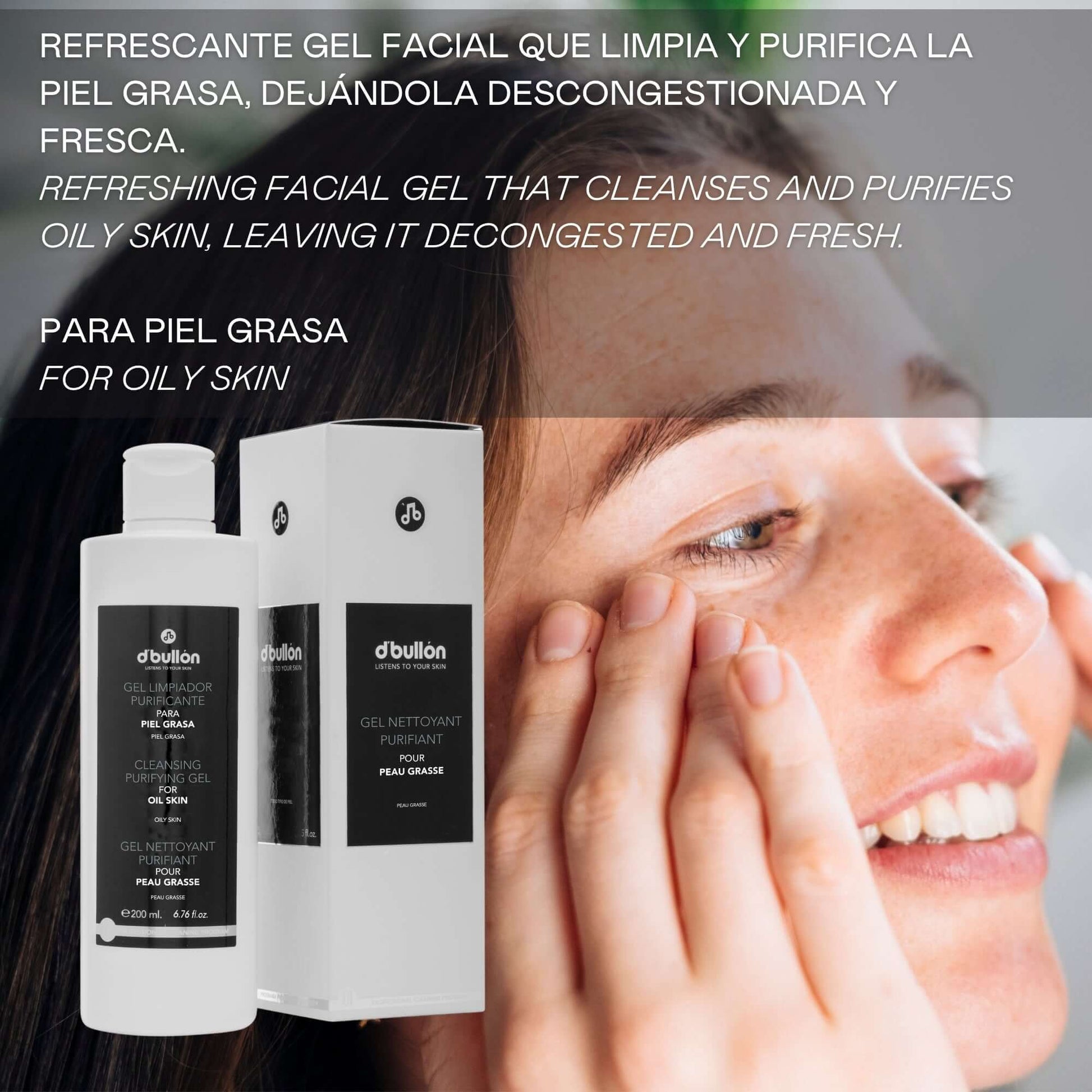 Gel Limpiador Facial Purificante – Control de Brillos y Poros para Piel Grasa - 200 ml - Montber Professional Brand