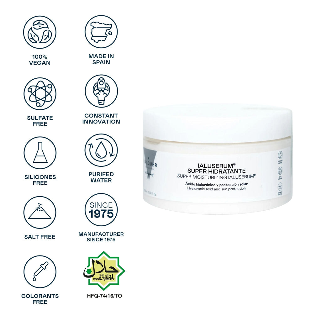 Ialuserum Facial Super - Hidratante – Hidratación Profunda con Ácido Hialurónico y Protección Solar - Montber Professional Brand