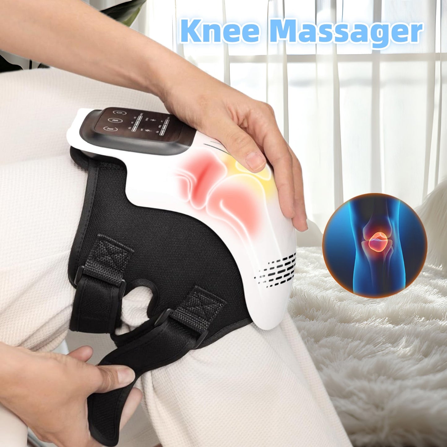 Intelligent Home Use Electric Intelligent Kneading Heating Knee Massager Rechargeable Pain Relief Infrared Laser Vibration Knee Massager - Montber Professional Brand