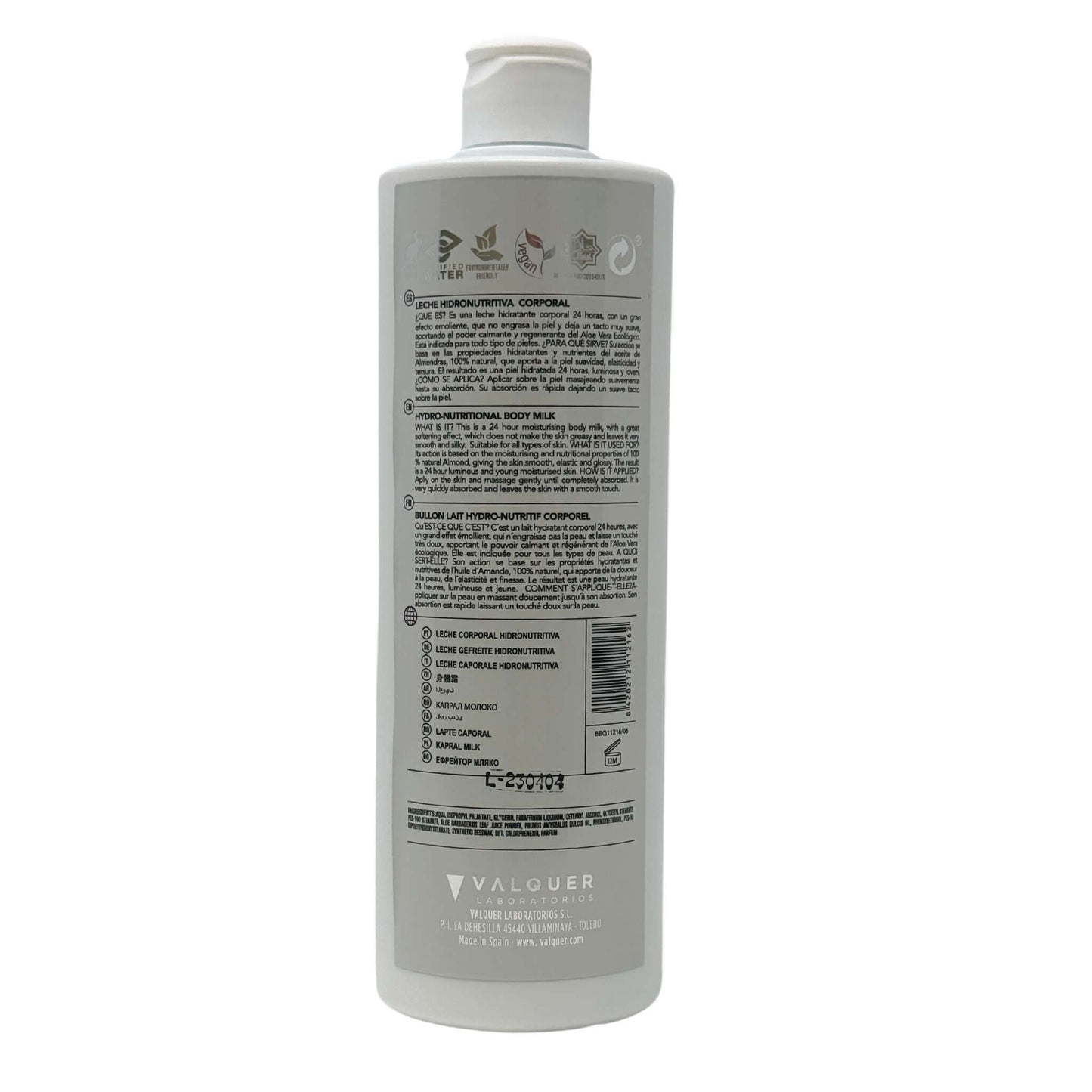 Leche corporal hidronutritiva 24h - Montber Professional Brand