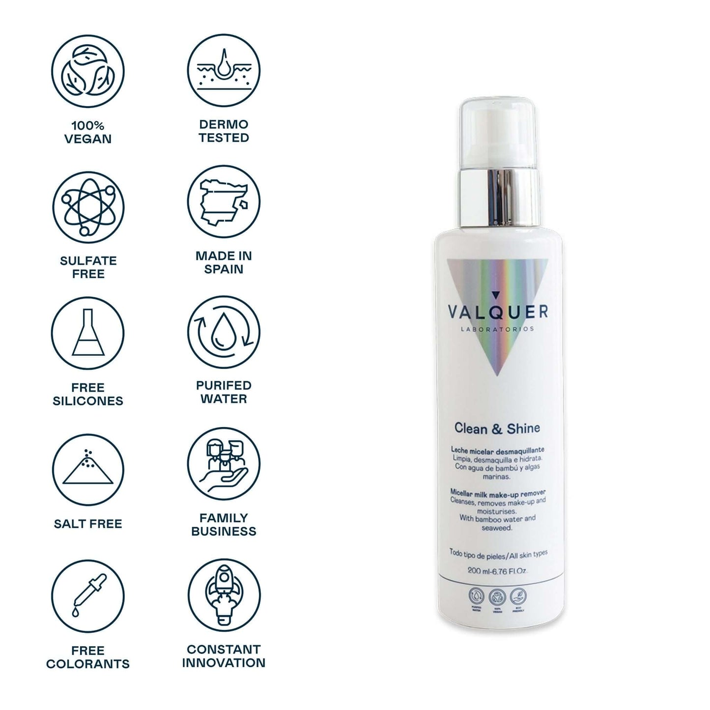 Leche facial micelar desmaquillante - 200 ml - Montber Professional Brand