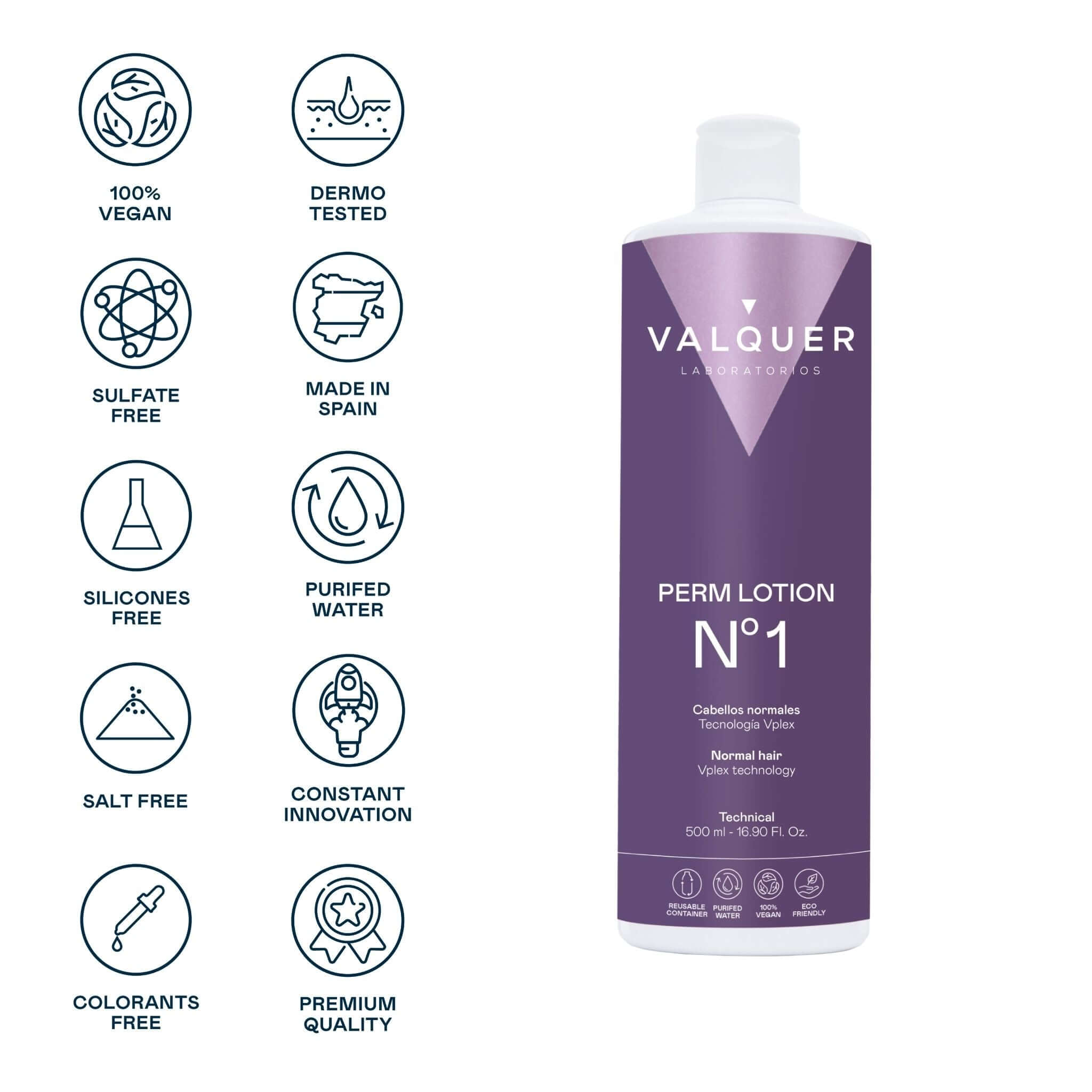 Líquido para permanente Nº1 (Normales) - 500 ml - Montber Professional Brand