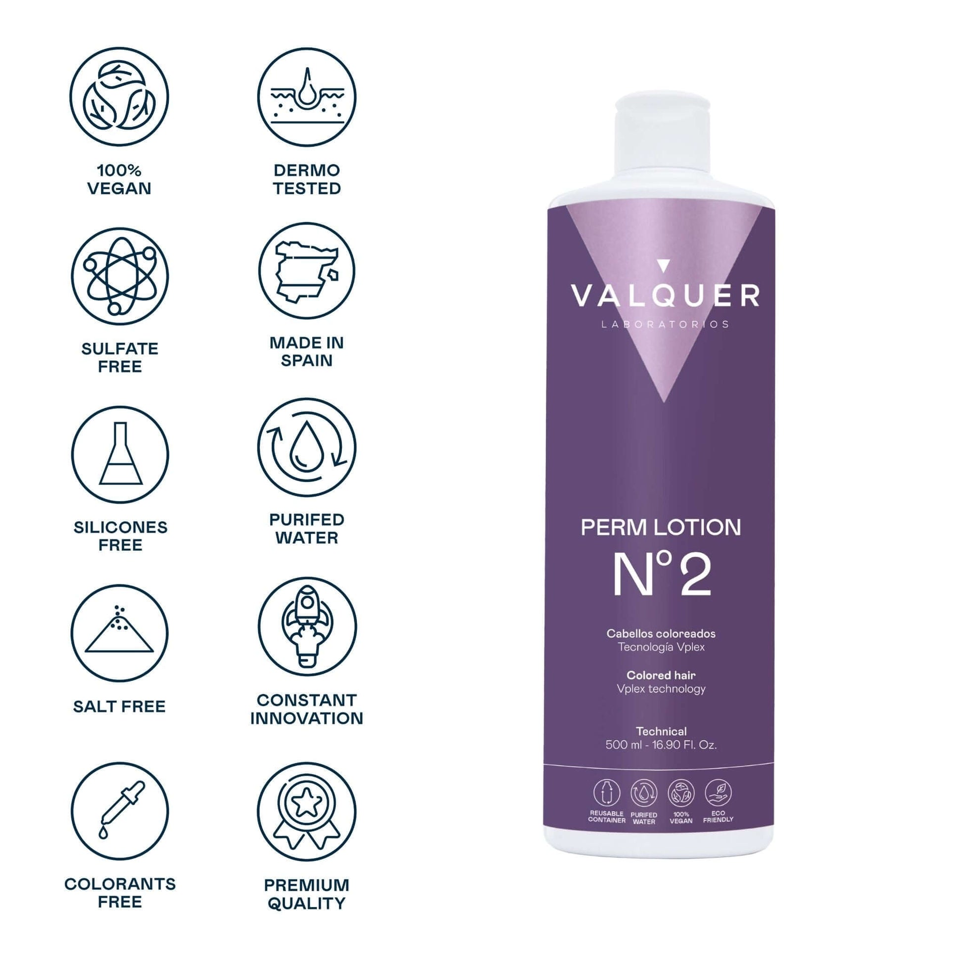 Líquido para permanente Nº2 (Coloreados) - 500 ml - Montber Professional Brand