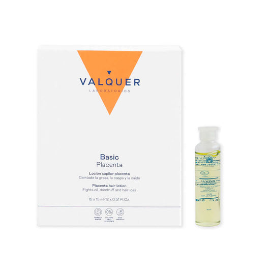 Loción capilar de placenta vegetal Valquer, 12 ampollas de 15 ml