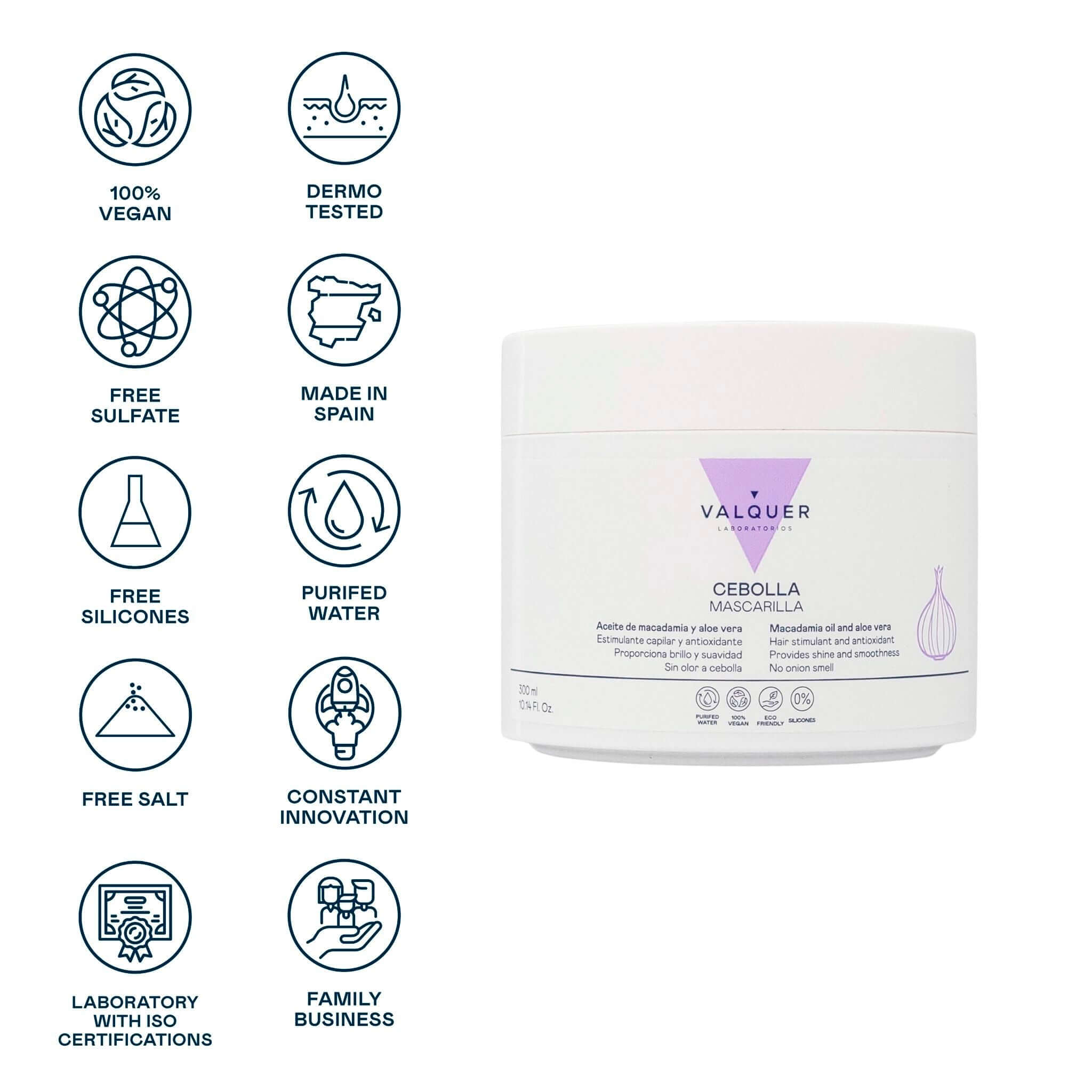 Mascarilla capilar de cebolla - 300 ml - Montber Professional Brand