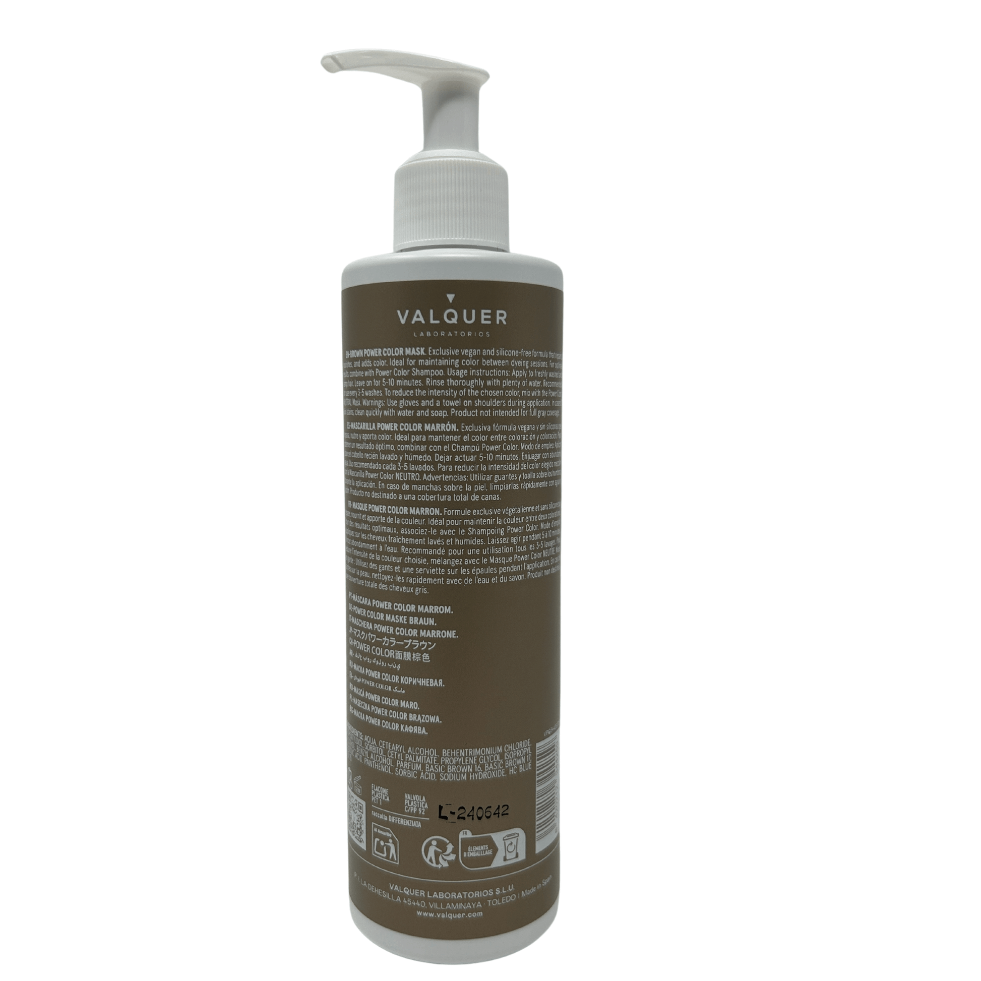 Mascarilla color Castaño - Power Color - 275 ml - Montber Professional Brand