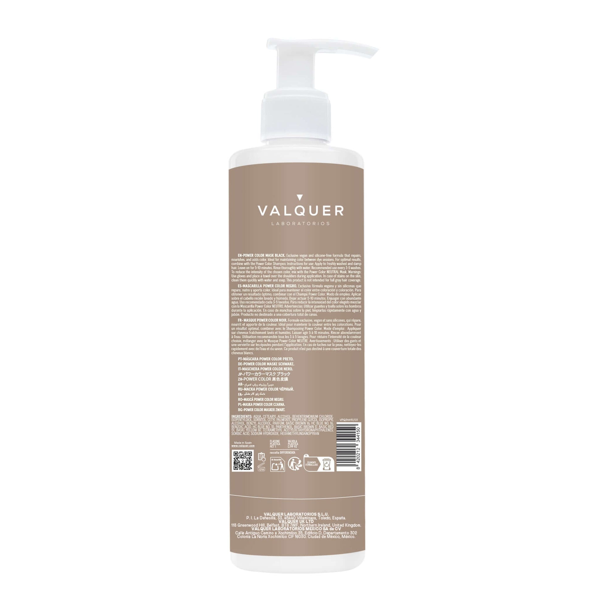 Mascarilla color Negro - Power Color - 275 ml - Montber Professional Brand