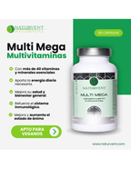 Multivitamínico MULTI MEGA: Más de 40 vitaminas y minerales por cápsula. - Montber Professional Brand