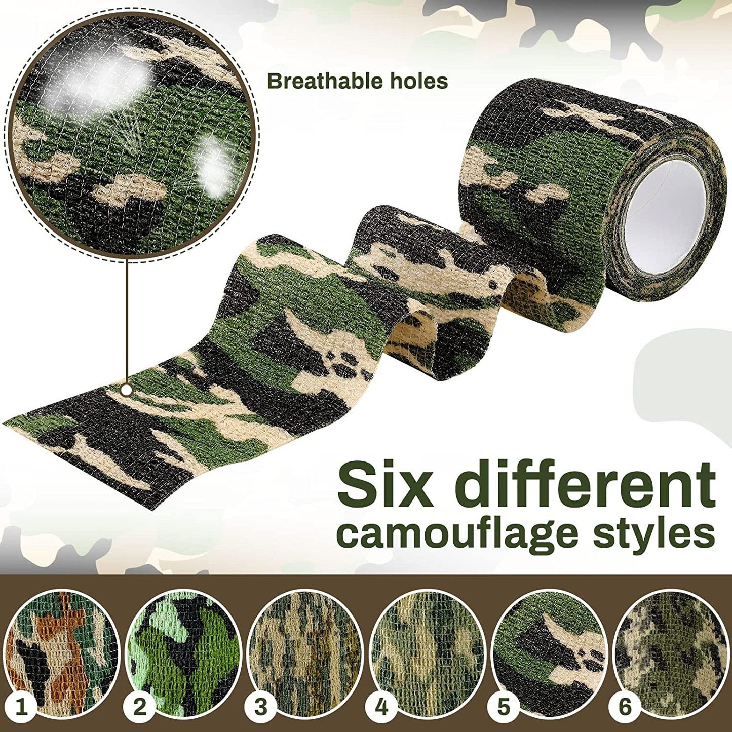 Non - woven Camouflage Bandage Hunting Camera Camouflage Tape Military Fans Telescopic Elastic Self - adhesive - Montber Professional Brand